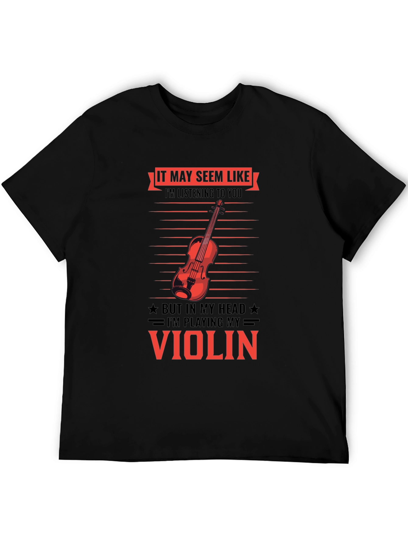 Black Violin Player T-Shirt - Funny Music Lover Tee view 5
