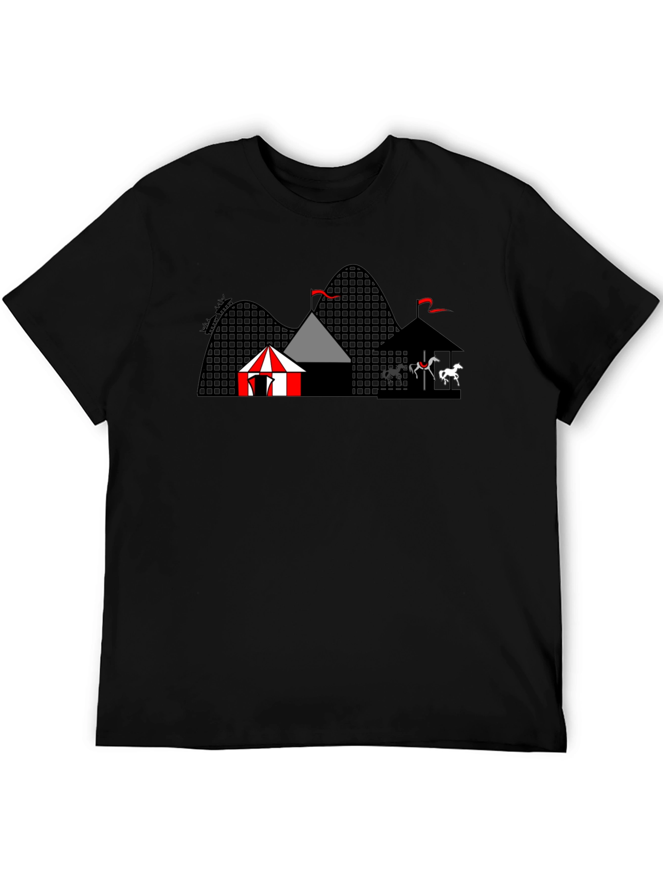 Black Amusement Park Graphic T-Shirt view 5