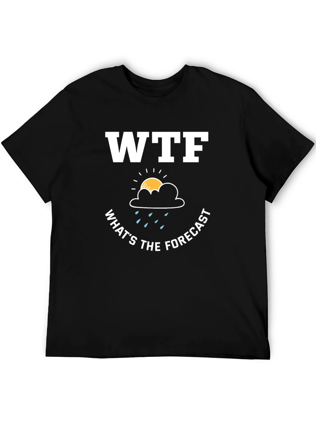 Black WTF What's the Forecast T-Shirt - Humorous Weather Tee view 5