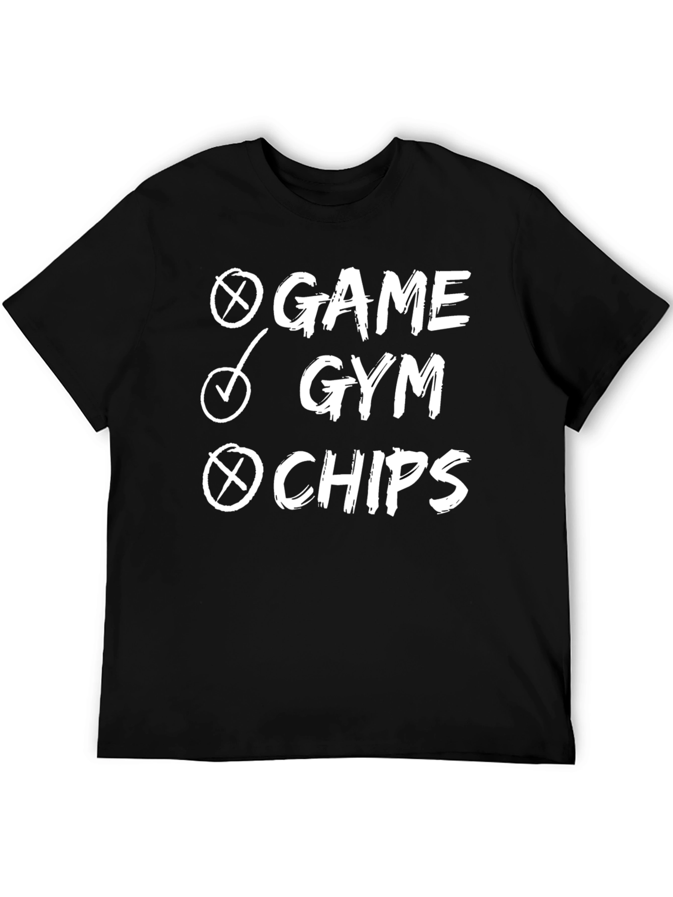 Black Game Gym Chips T-Shirt - Men's Funny Workout Tee view 5