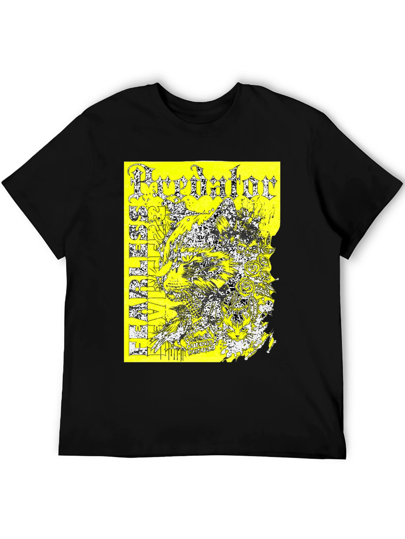 Black Predator Graphic Print T-Shirt - Black view 5