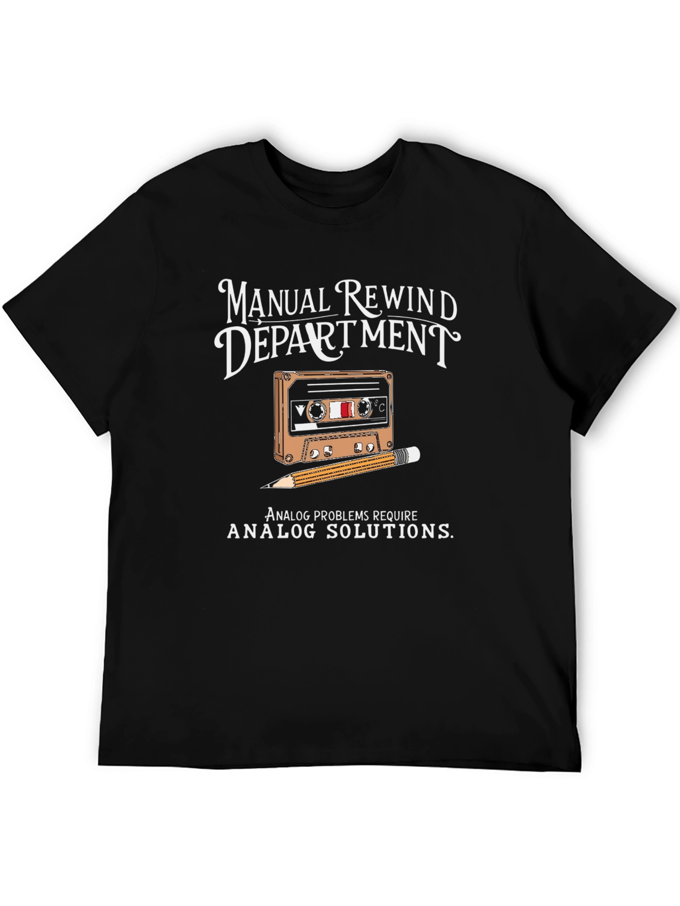 Black Manual Rewind Department T-Shirt view 5