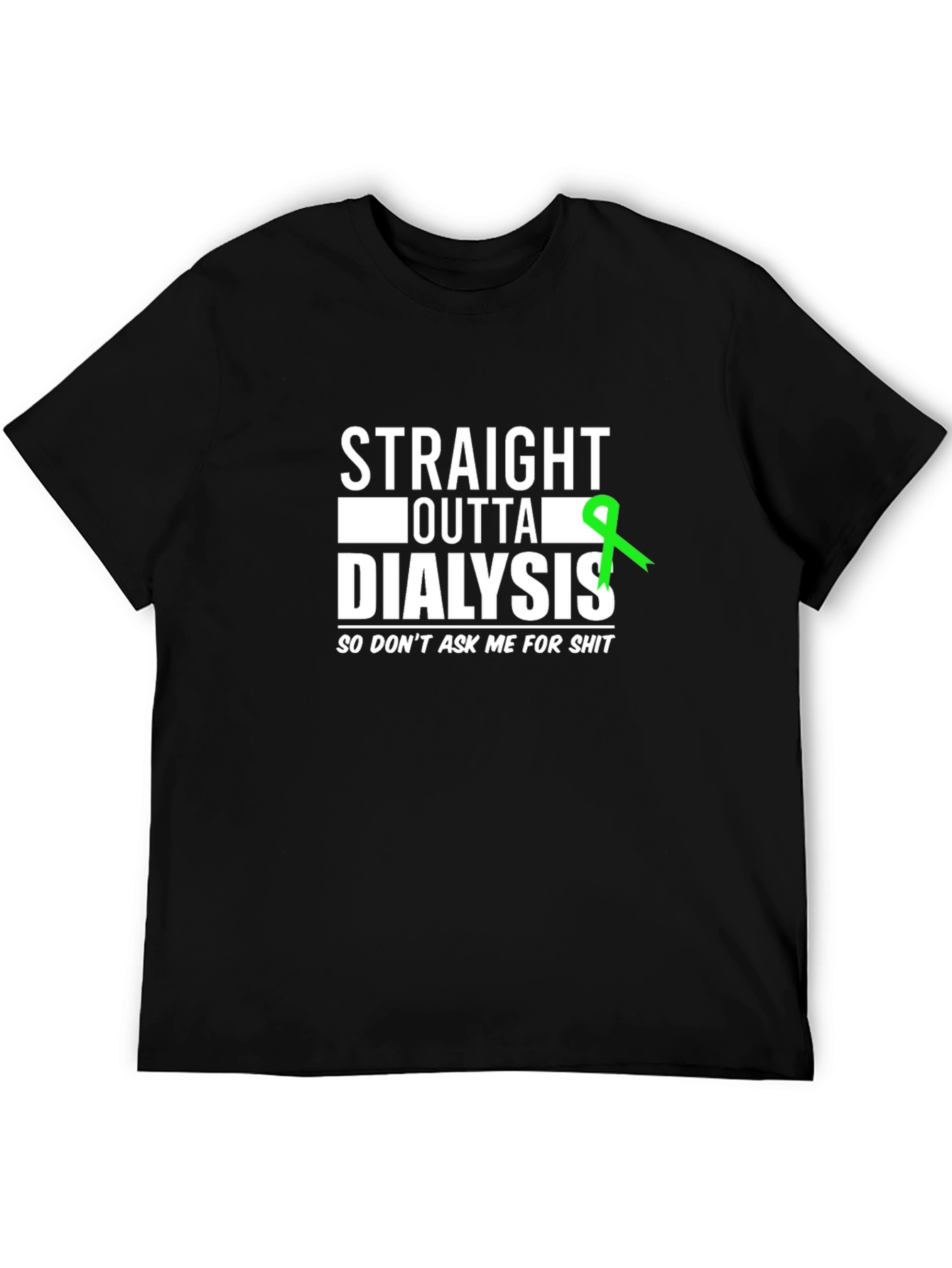 Black Straight Outta Dialysis Graphic Tee - Funny Kidney Disease Awareness view 5