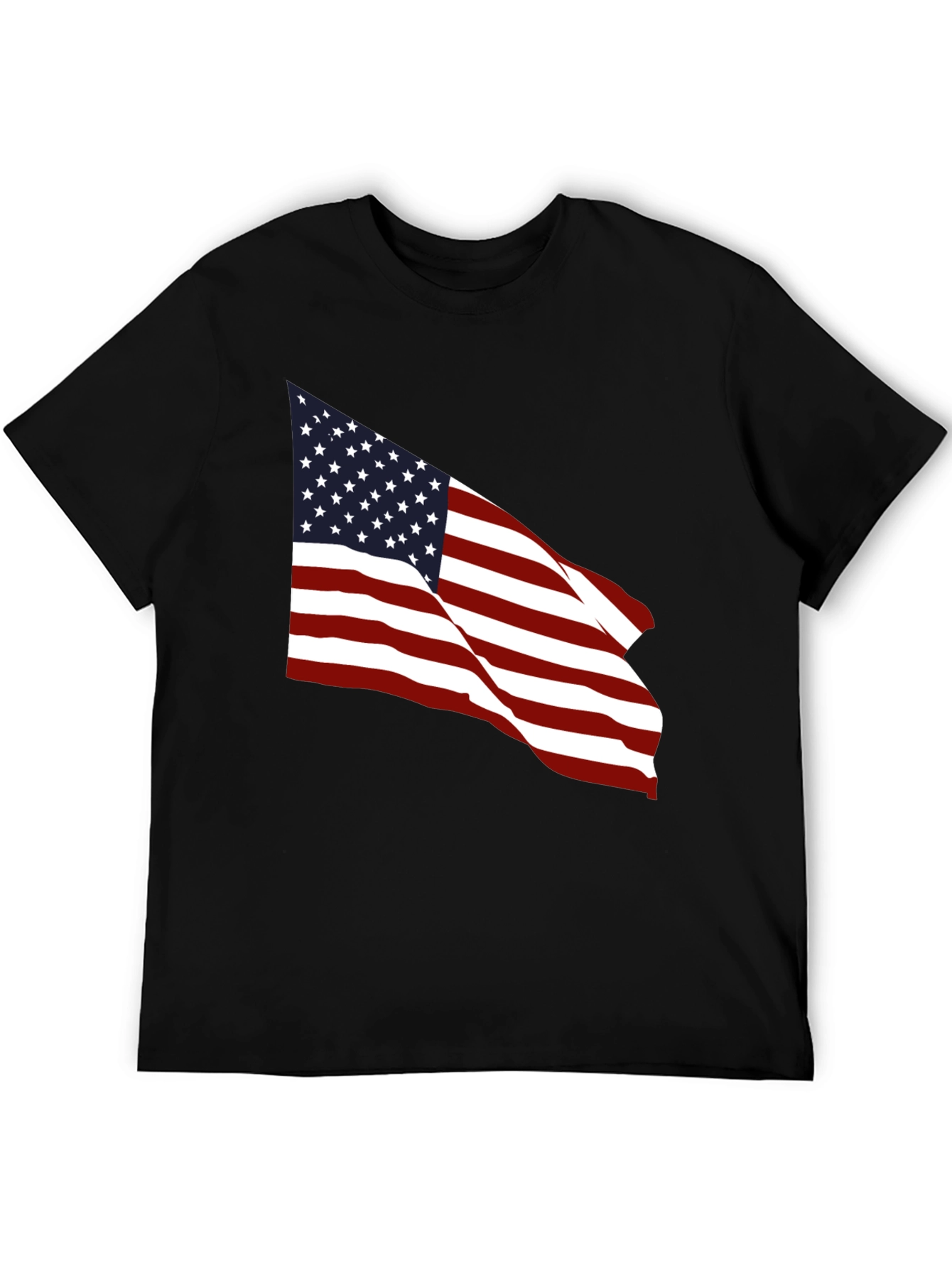 Black American Flag Graphic Black T-Shirt view 5