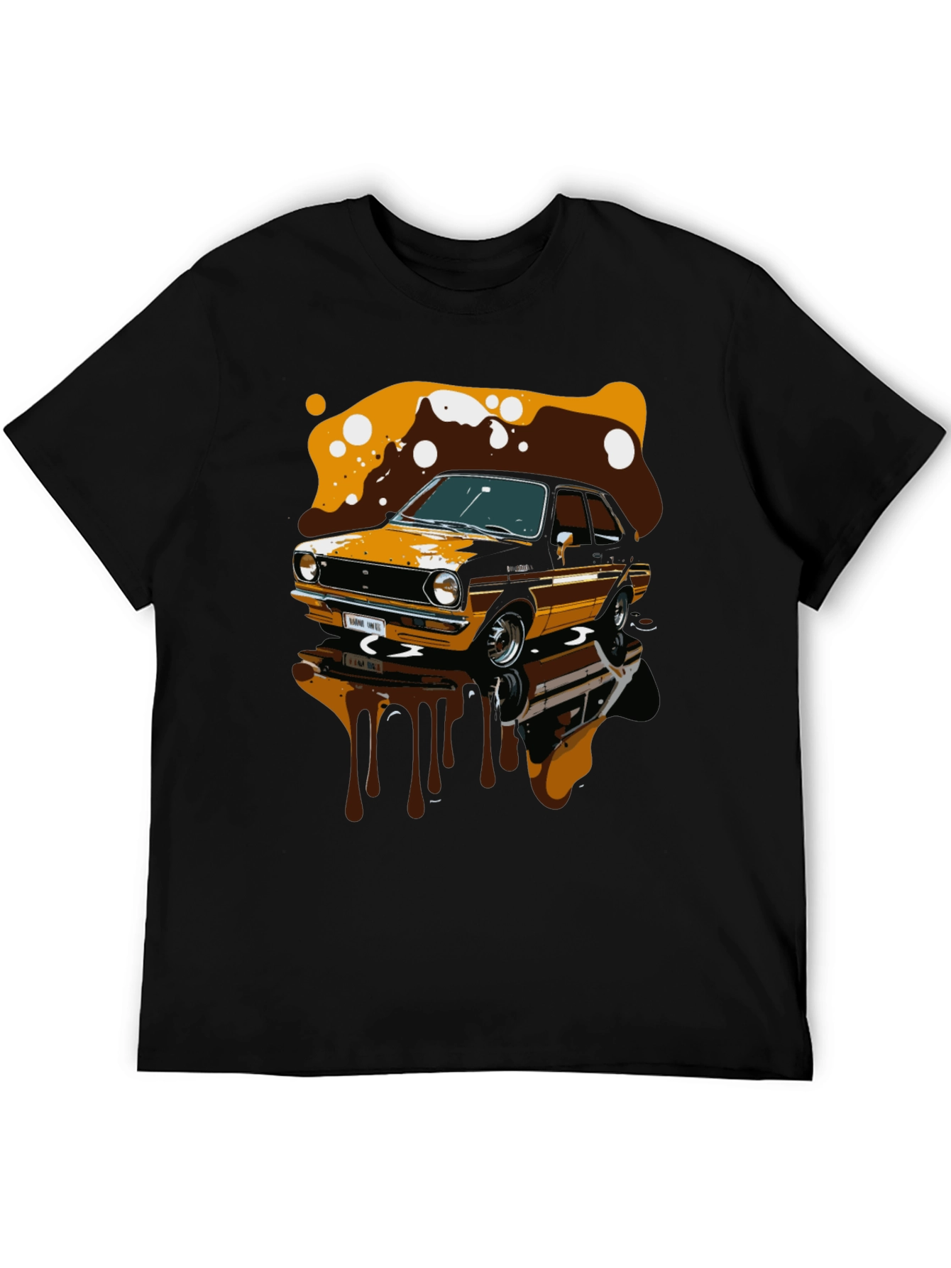 Black Vintage Car Graphic T-Shirt view 5