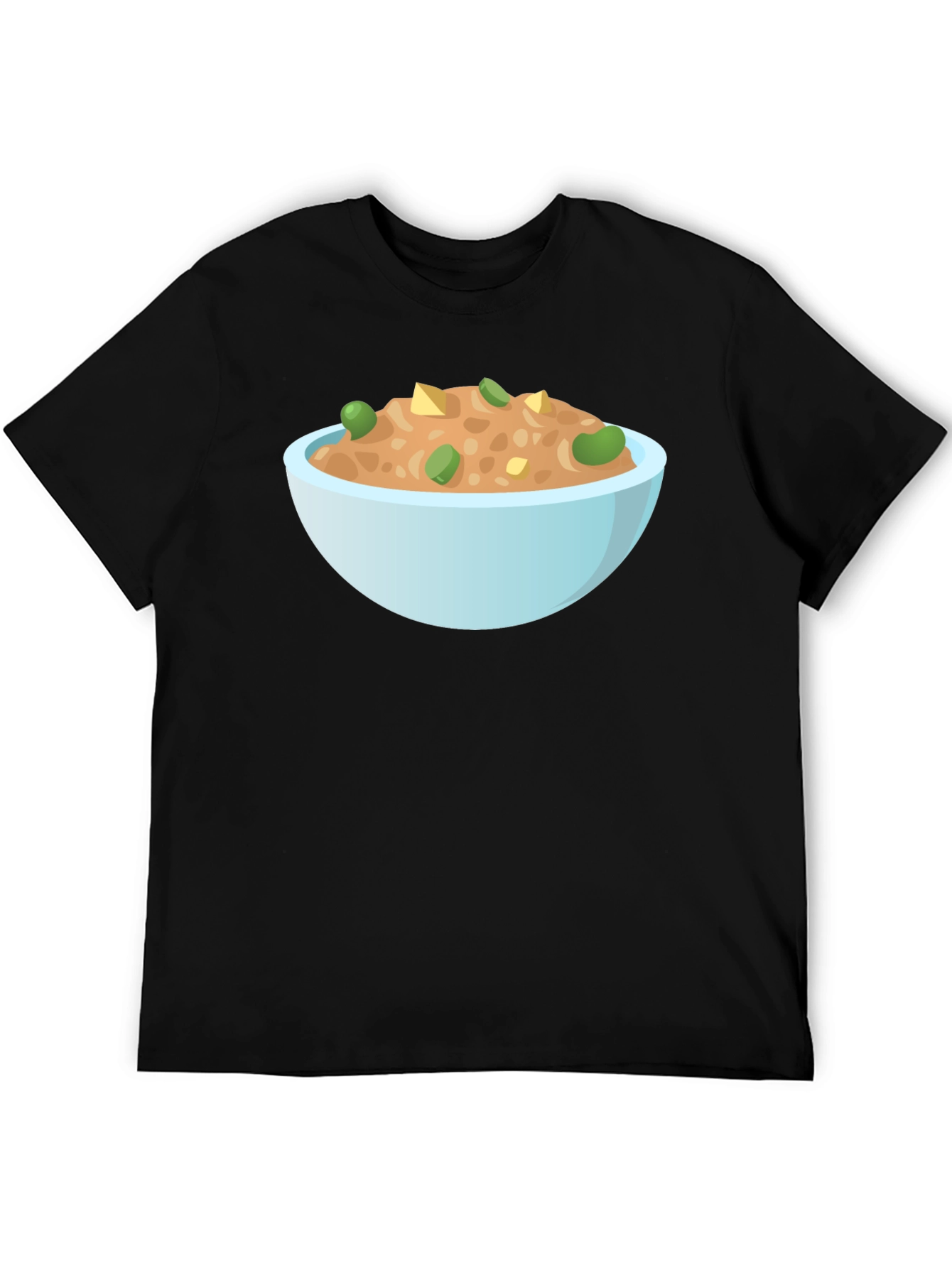 Black Bowl of Food Graphic Tee - Unisex Black T-Shirt view 5