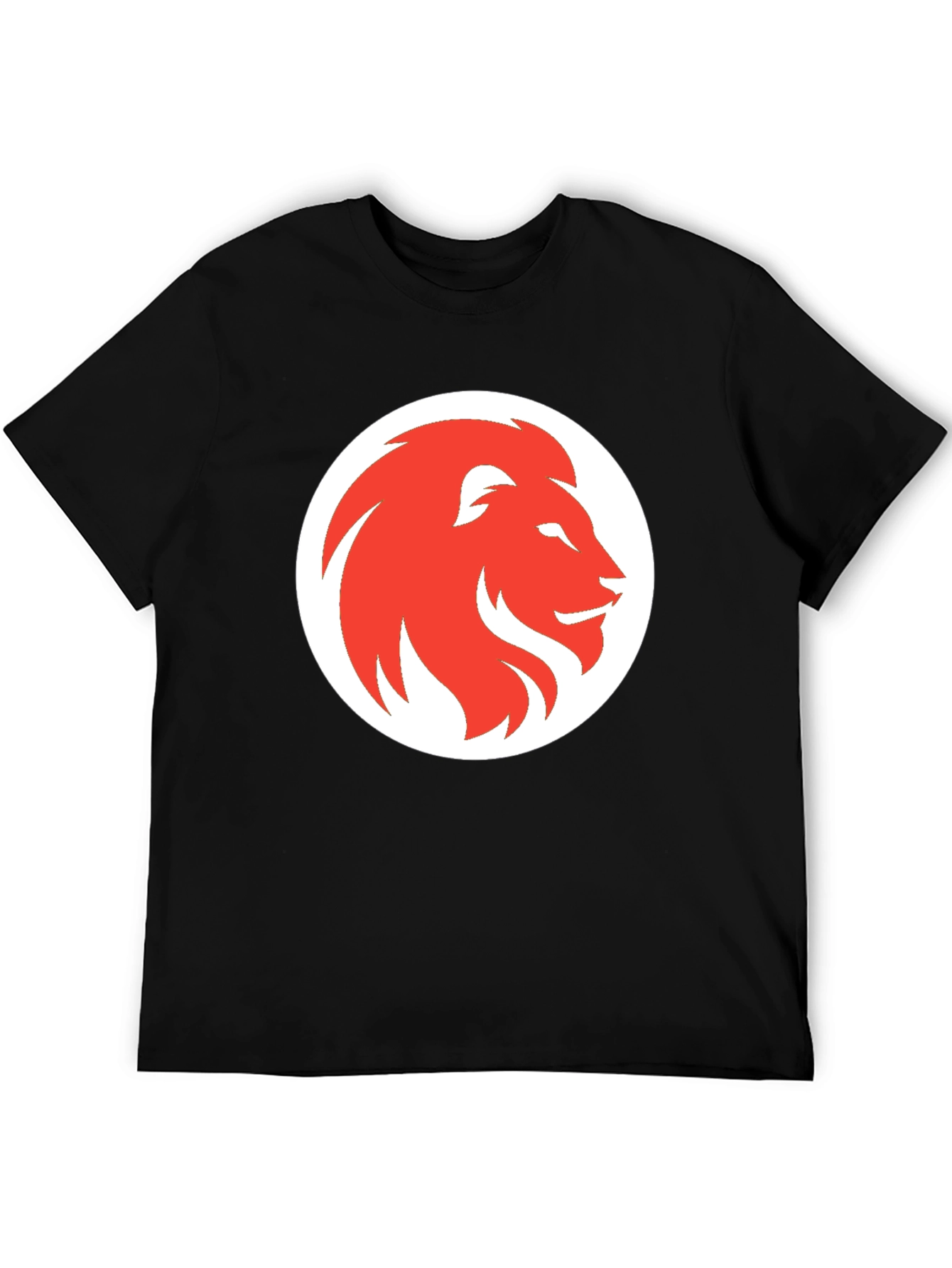 Black Lion Graphic Print Men's Black T-Shirt view 5