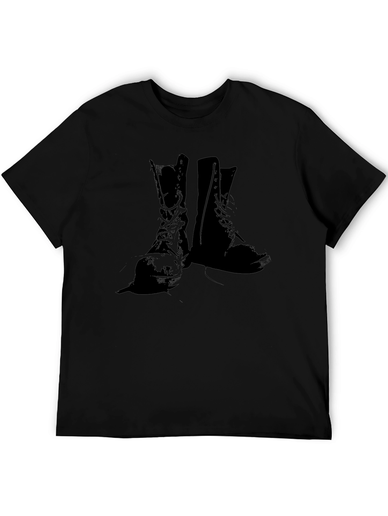 Black Graphic Boot Print Black T-Shirt view 5