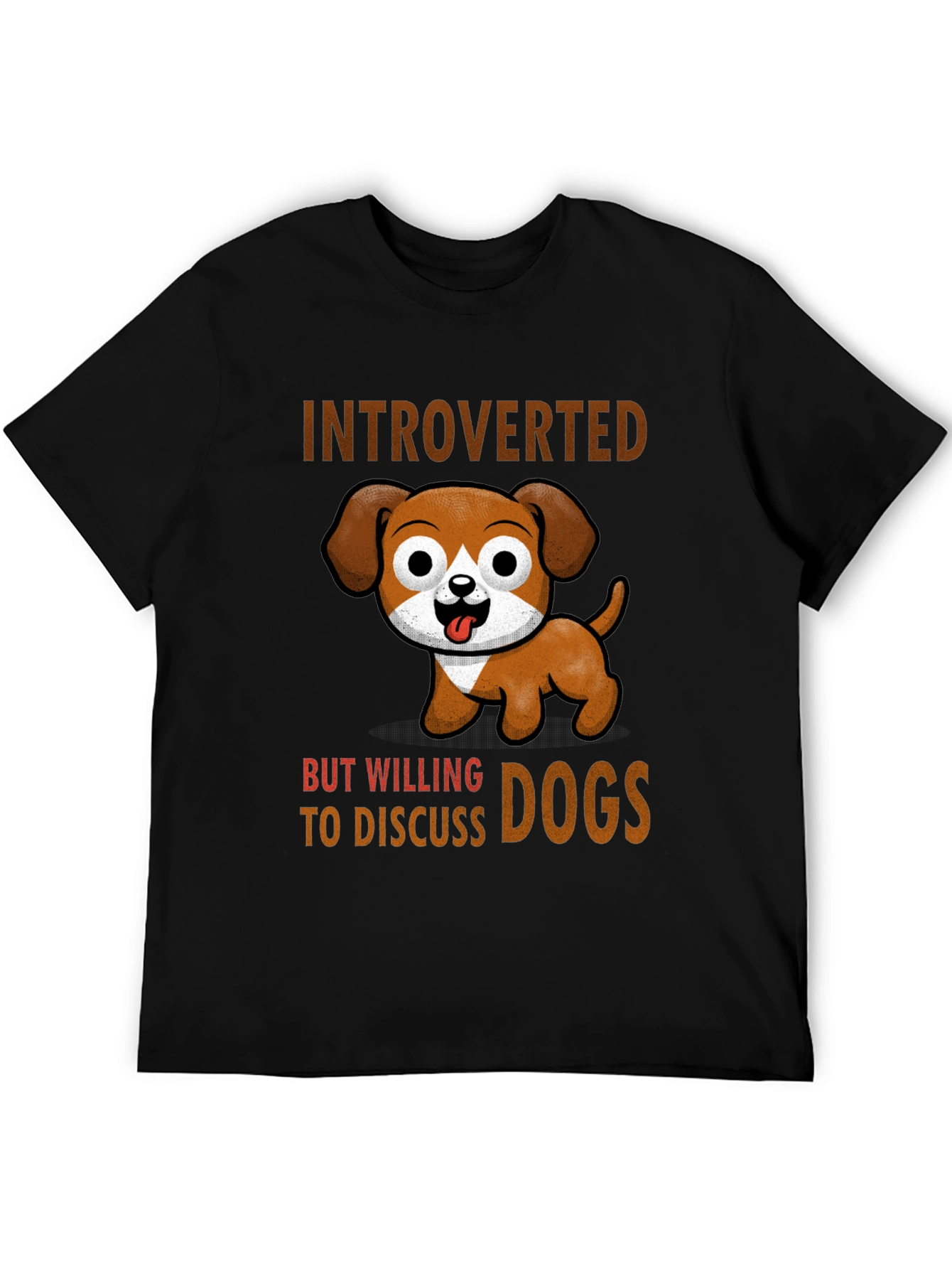 Black Introverted But Willing to Discuss Dogs T-Shirt view 5