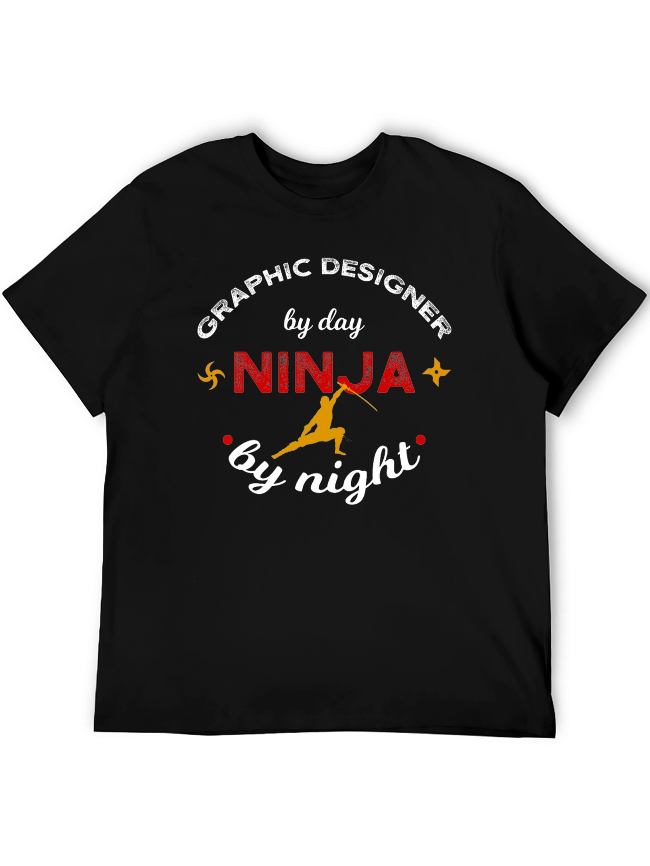 Black Graphic Designer Ninja T-Shirt view 5