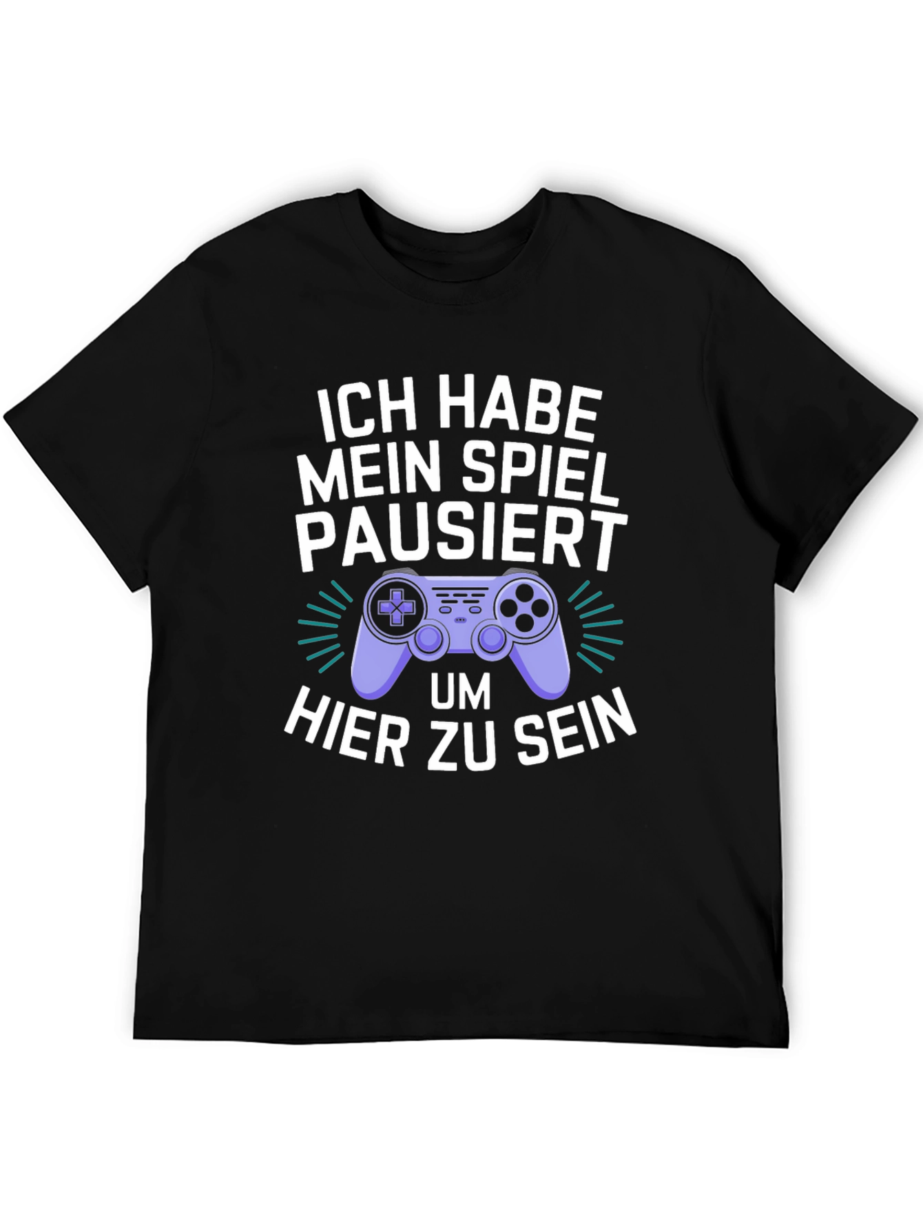 Black Gamer Humor T-Shirt - I Paused My Game view 5