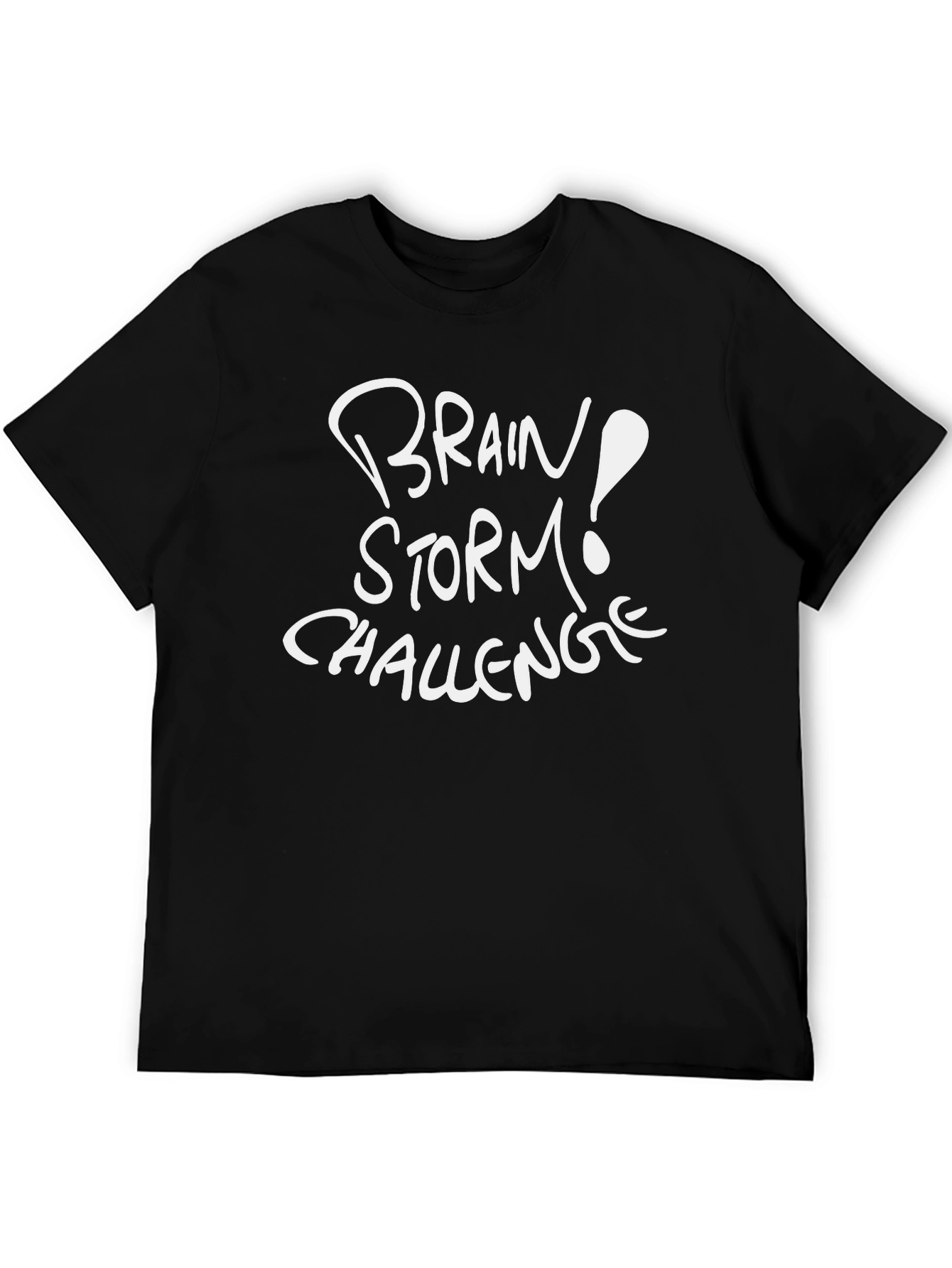 Black Brain Storm Challenge Black Graphic T-Shirt view 5