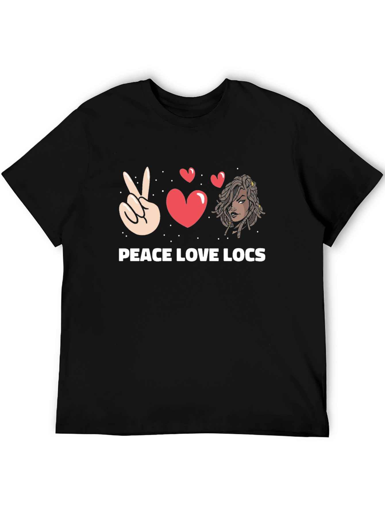 Peace Love Locs Graphic Tee - Black - 5