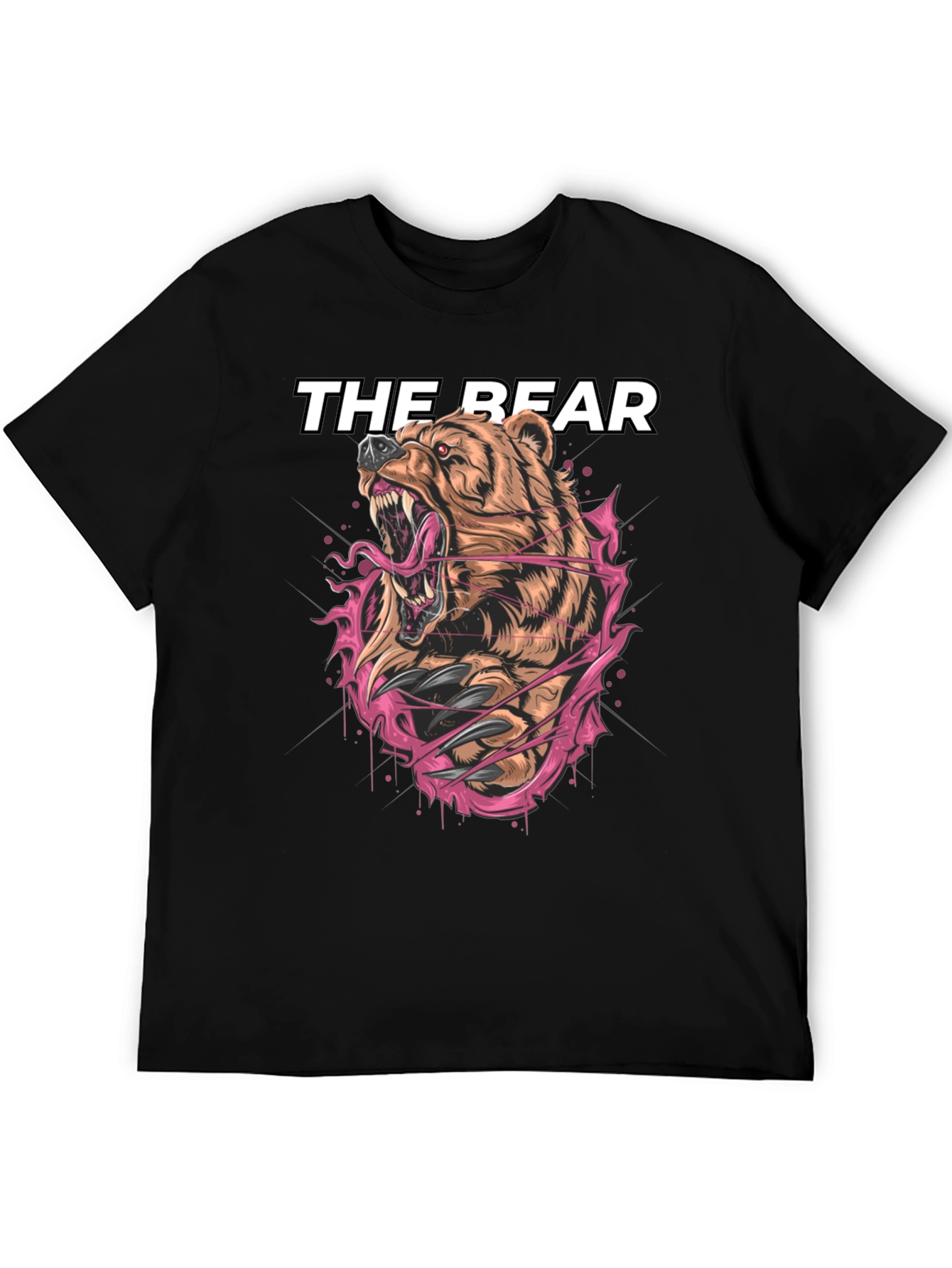 Black The Bear Graphic Print Black T-Shirt view 5