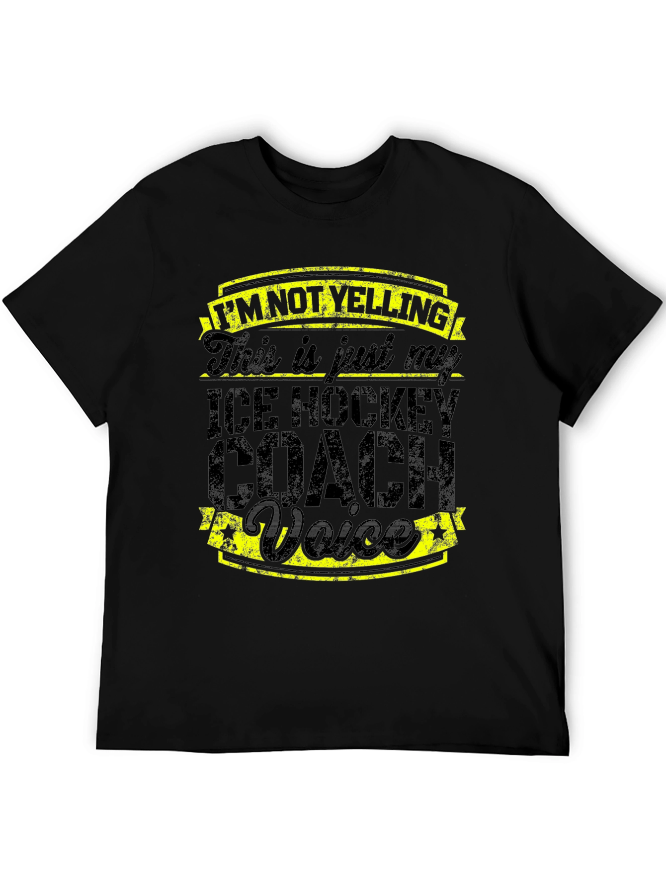 Black Ice Hockey Coach Voice T-Shirt - Funny Coach Tee view 5