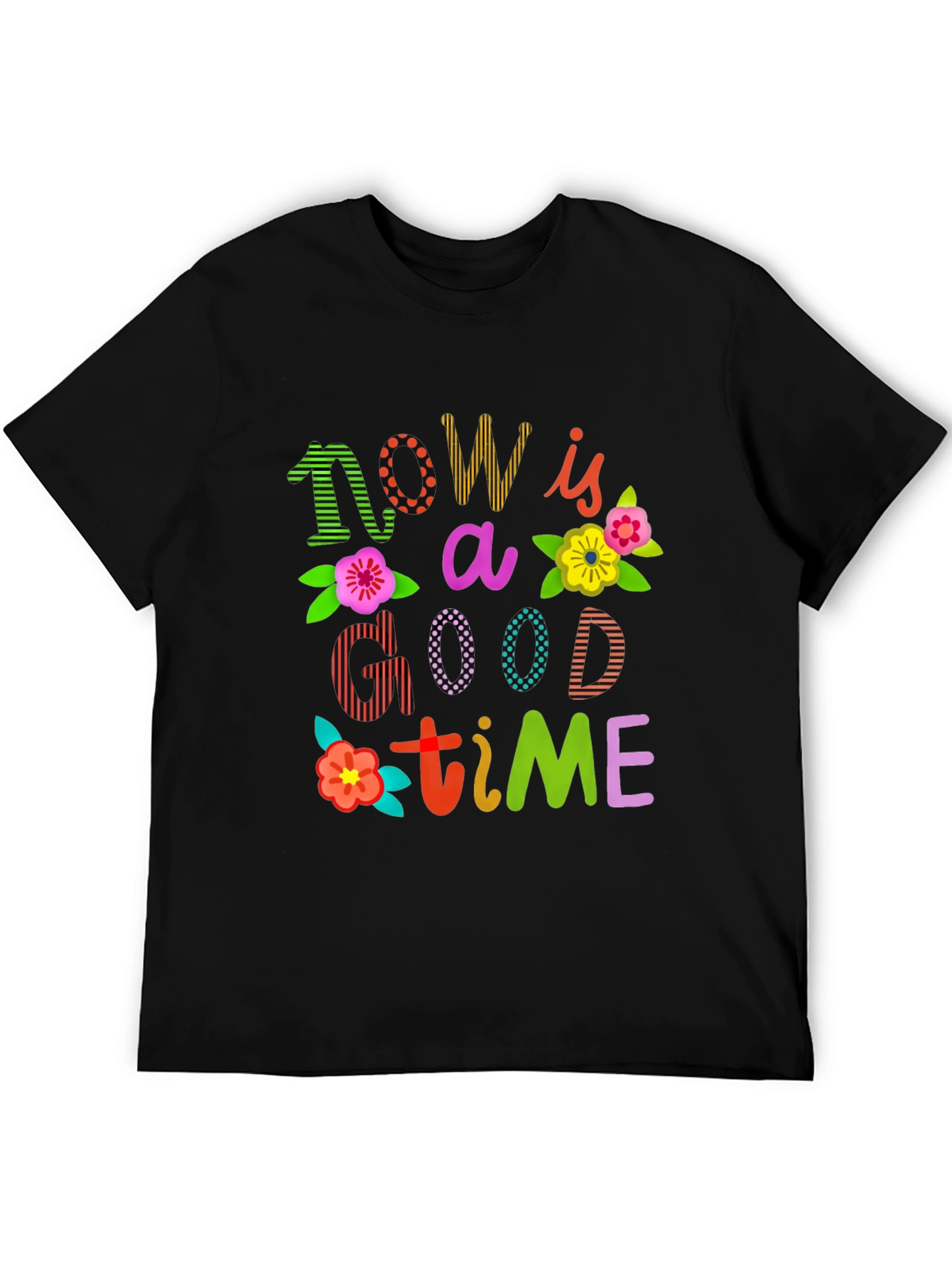 Black Now is a Good Time Graphic T-Shirt view 5