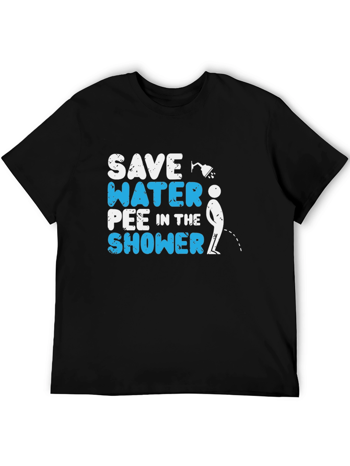 Black Save Water Pee in the Shower Graphic Tee view 5