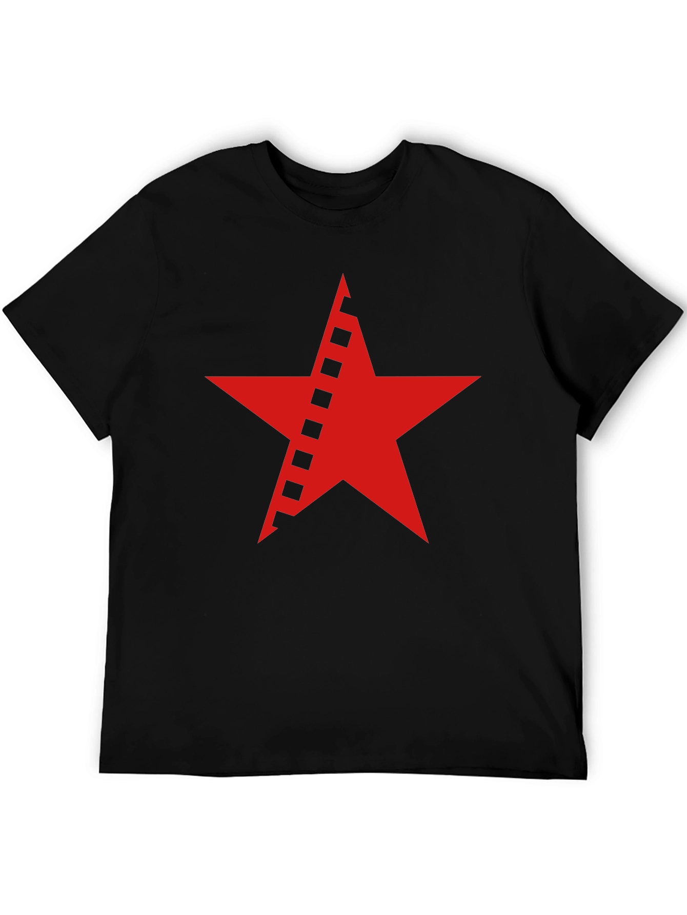 Black Red Star Graphic Black T-Shirt view 5