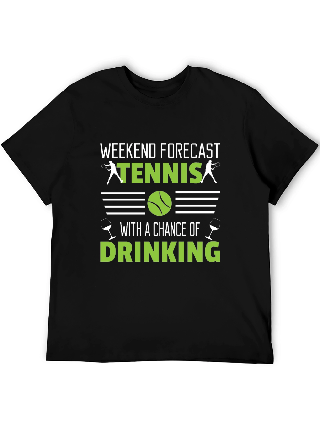 Black Weekend Tennis & Drinking T-Shirt - Funny Forecast Tee view 5