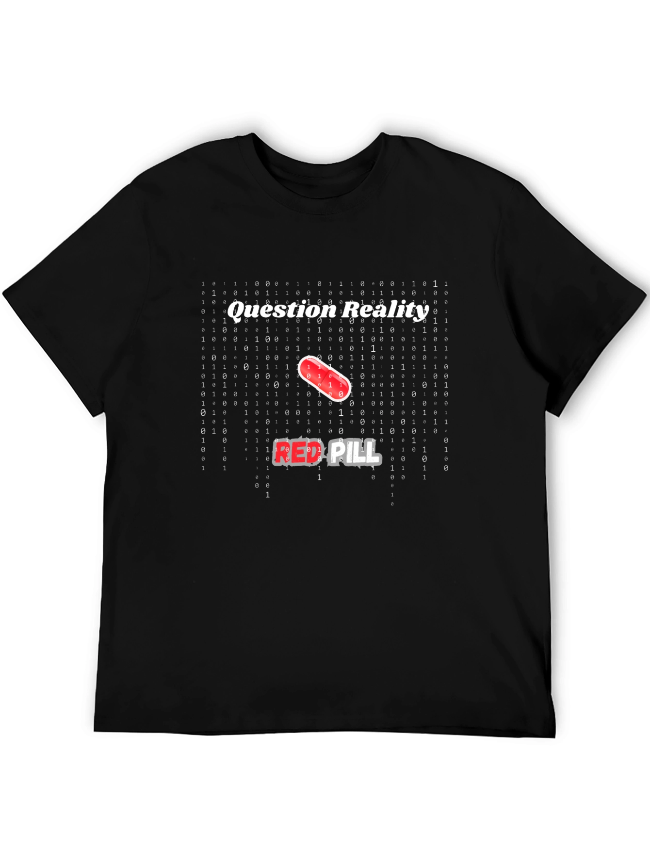 Black Question Reality Red Pill T-Shirt view 5