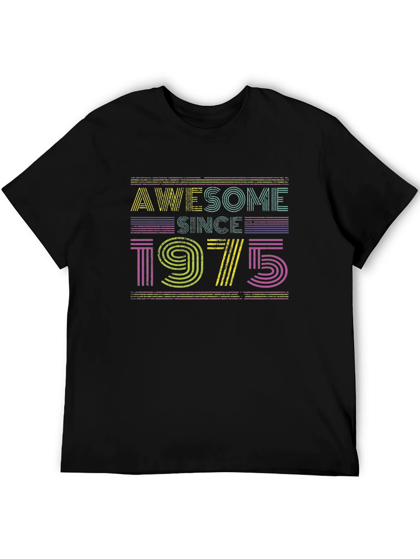 Black Awesome Since 1975 Retro T-Shirt view 5