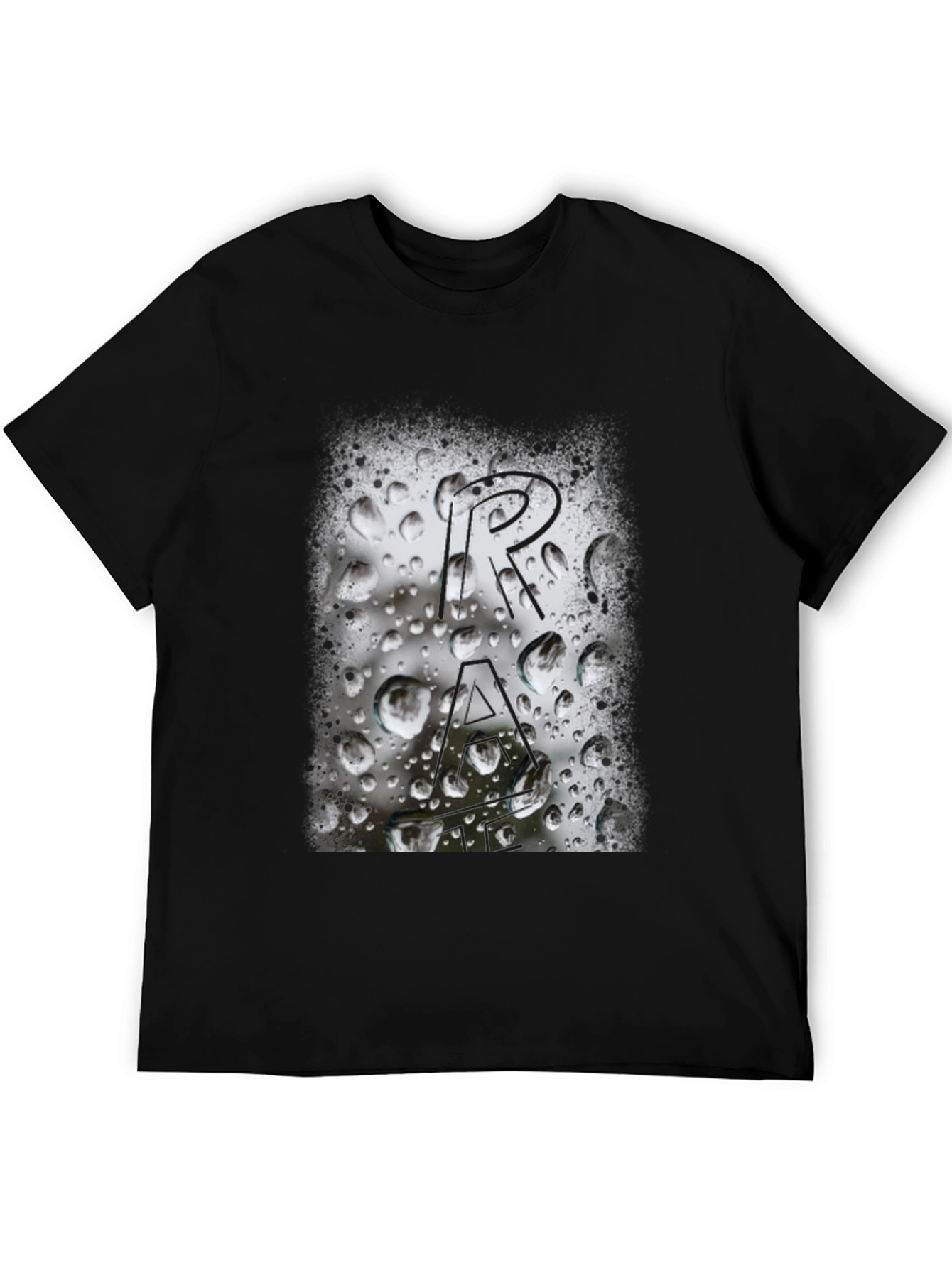 Black Abstract Graphic Black T-Shirt view 5