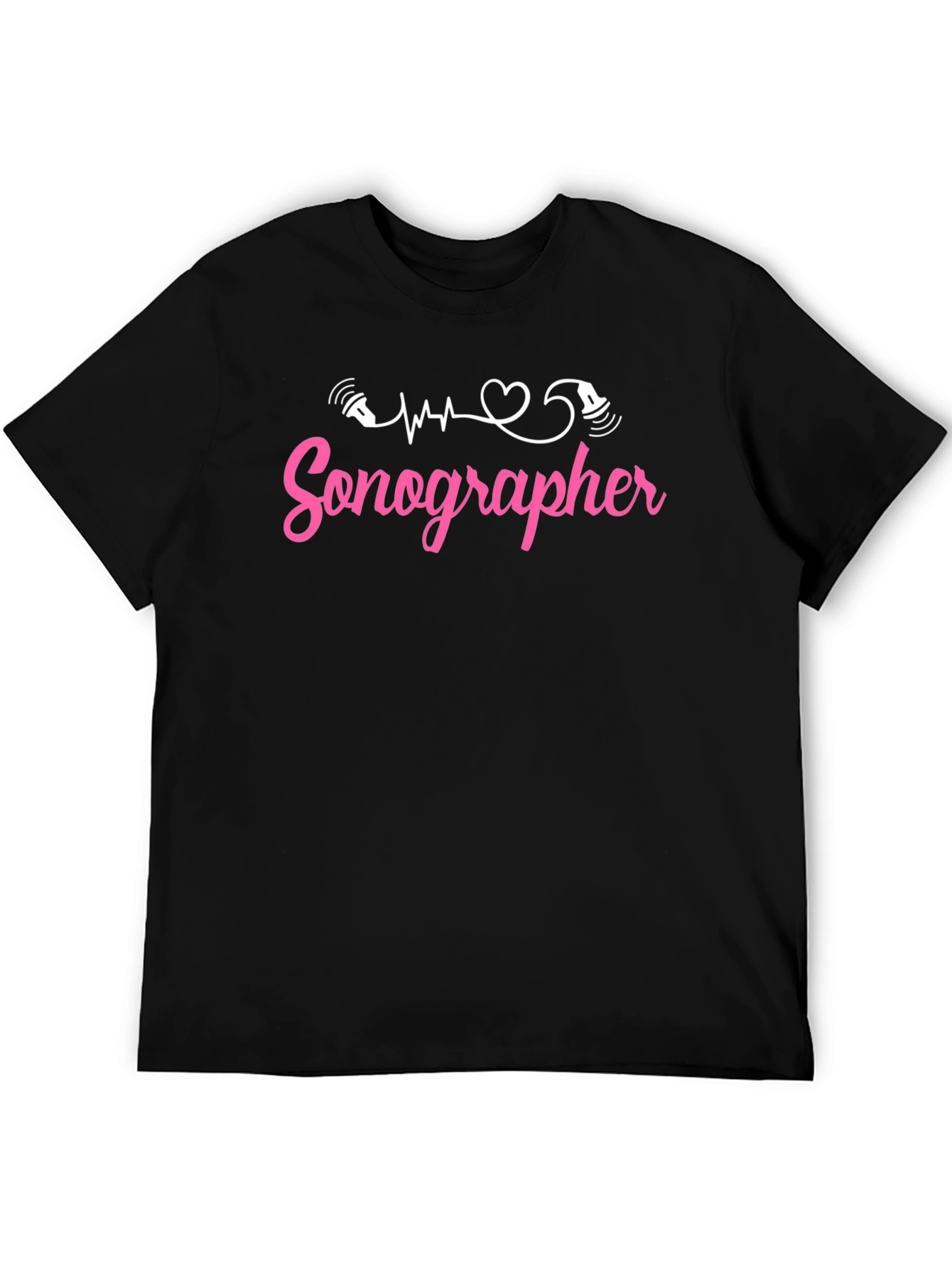 Black Sonographer T-Shirt - Medical Professional Apparel view 5
