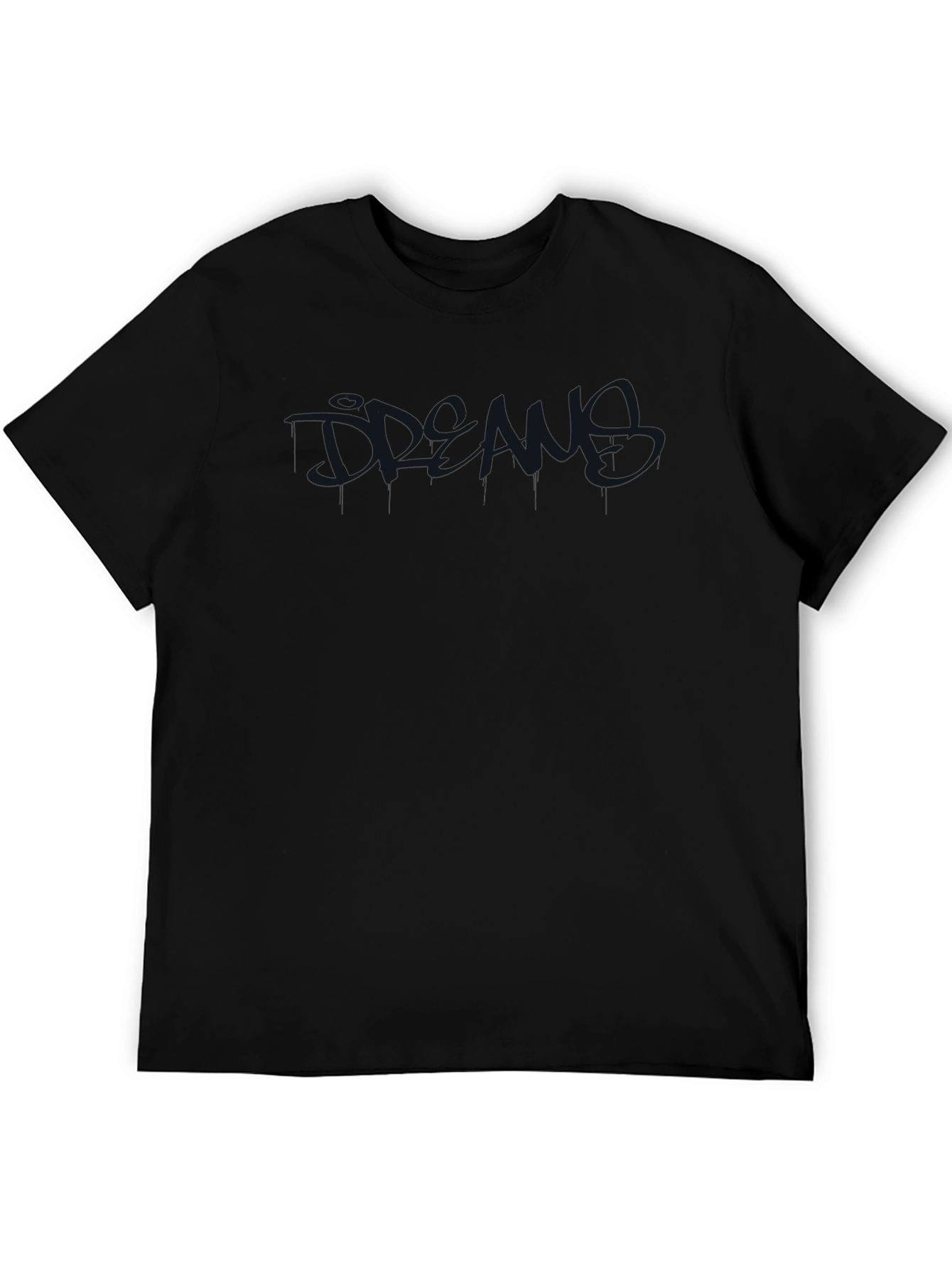 Black Men's Black Graphic T-Shirt view 5