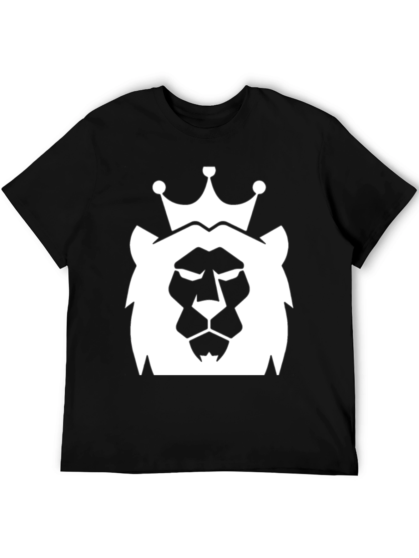 Black King Lion Graphic Tee - Black Cotton Blend view 5