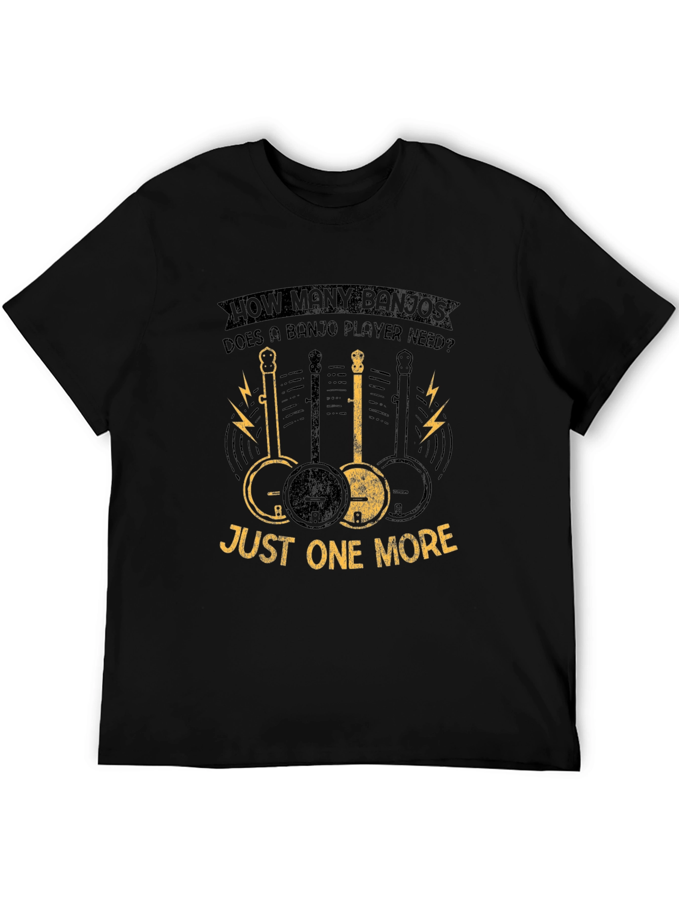 Black Banjo Player T-Shirt - Just One More Banjo view 5