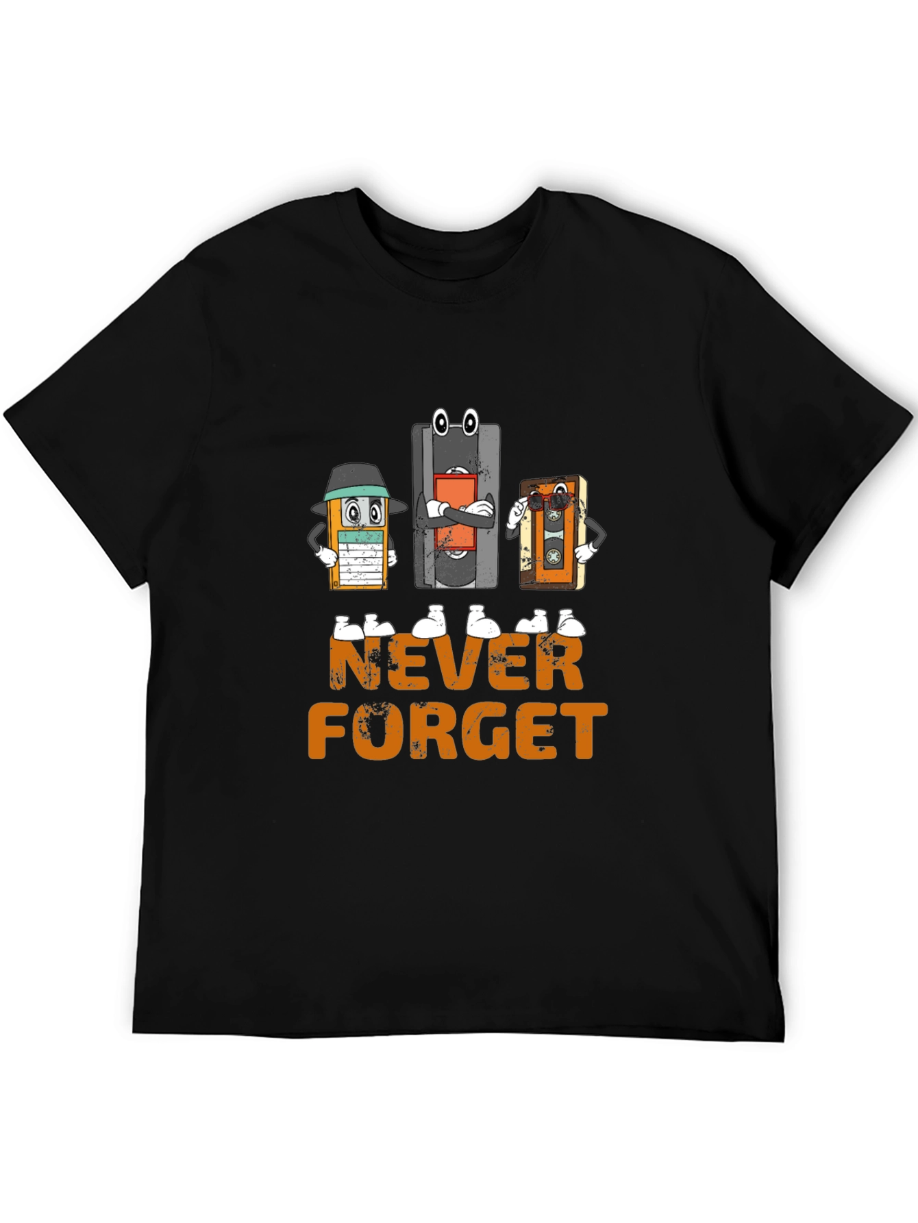 Black Never Forget Cassette T-Shirt view 5