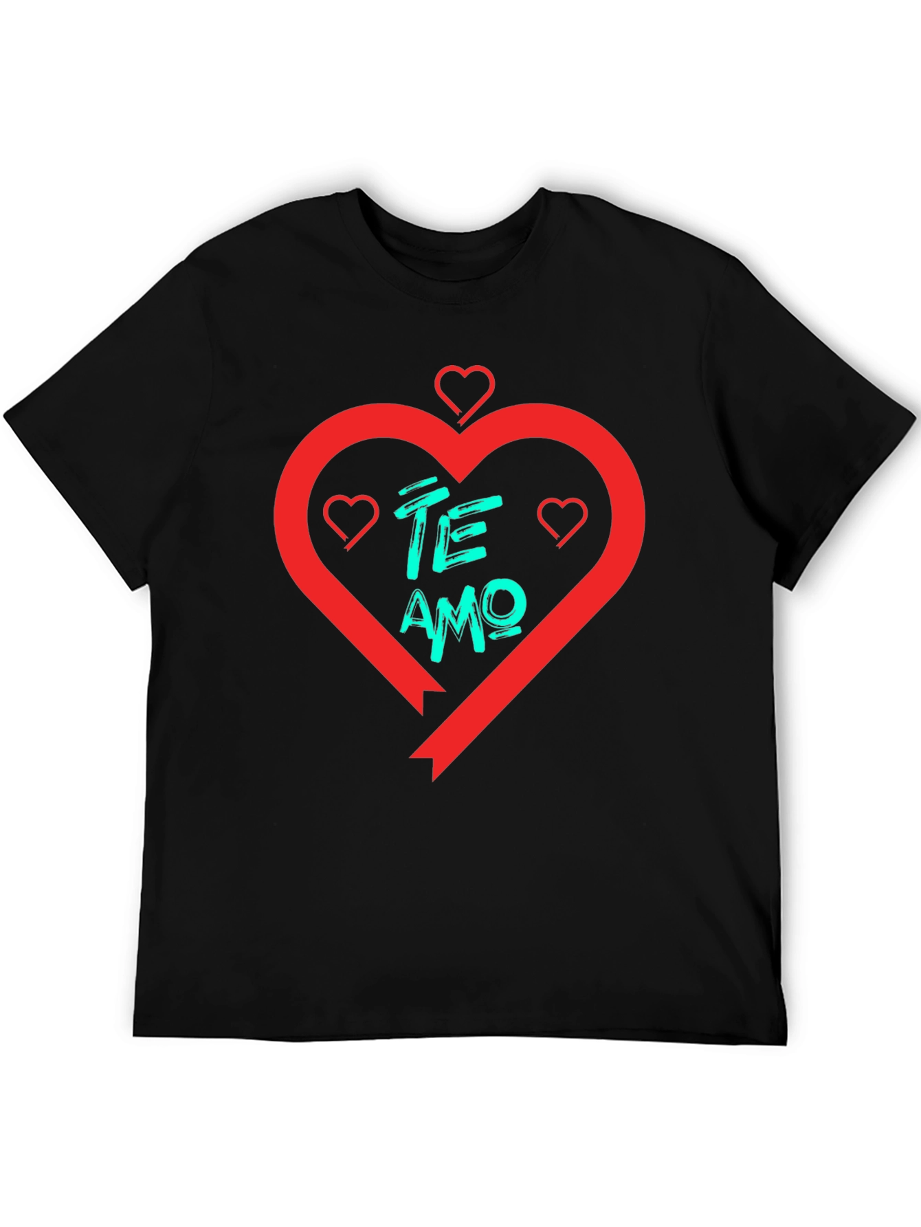 Black Te Amo Heart T-Shirt - Black view 5