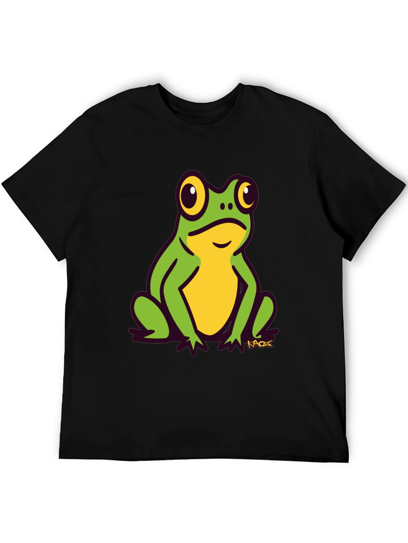 Black Frog Graphic Tee - Black Cotton T-Shirt view 5