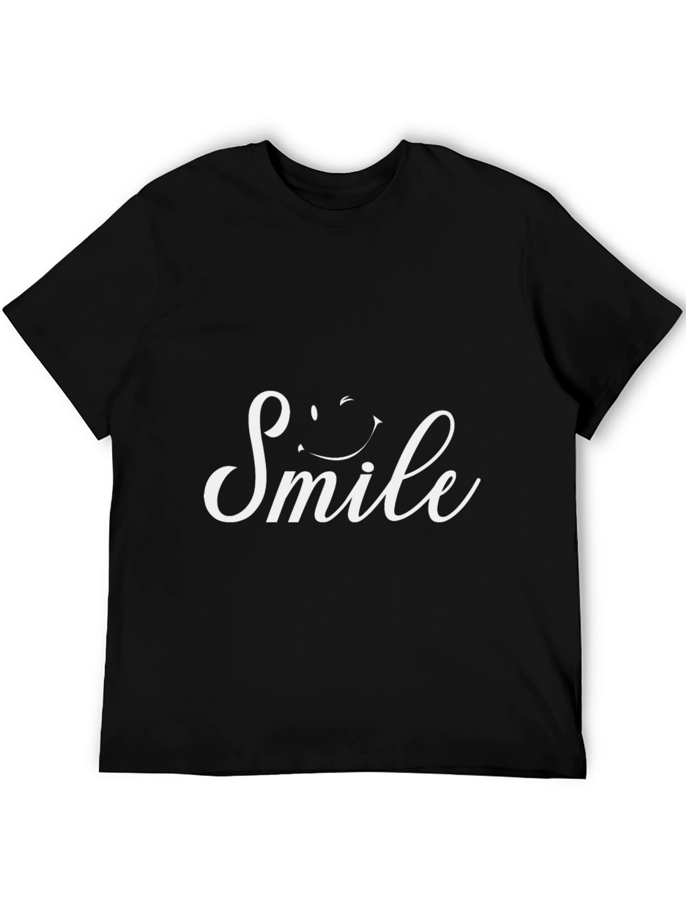 Black Smile Graphic Print Black T-Shirt view 5