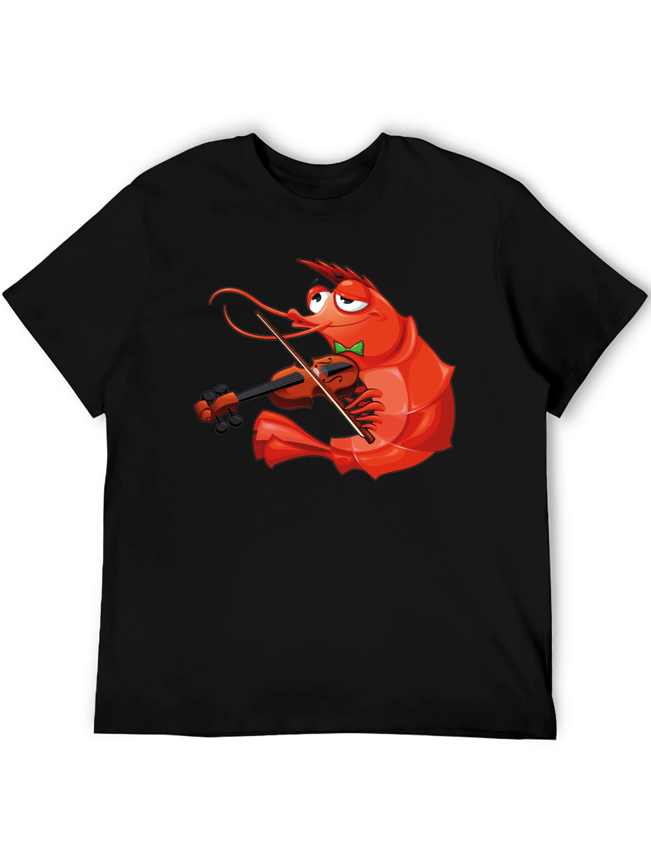 Black Shrimp Violinist T-Shirt - Funny Music Lover Tee view 5