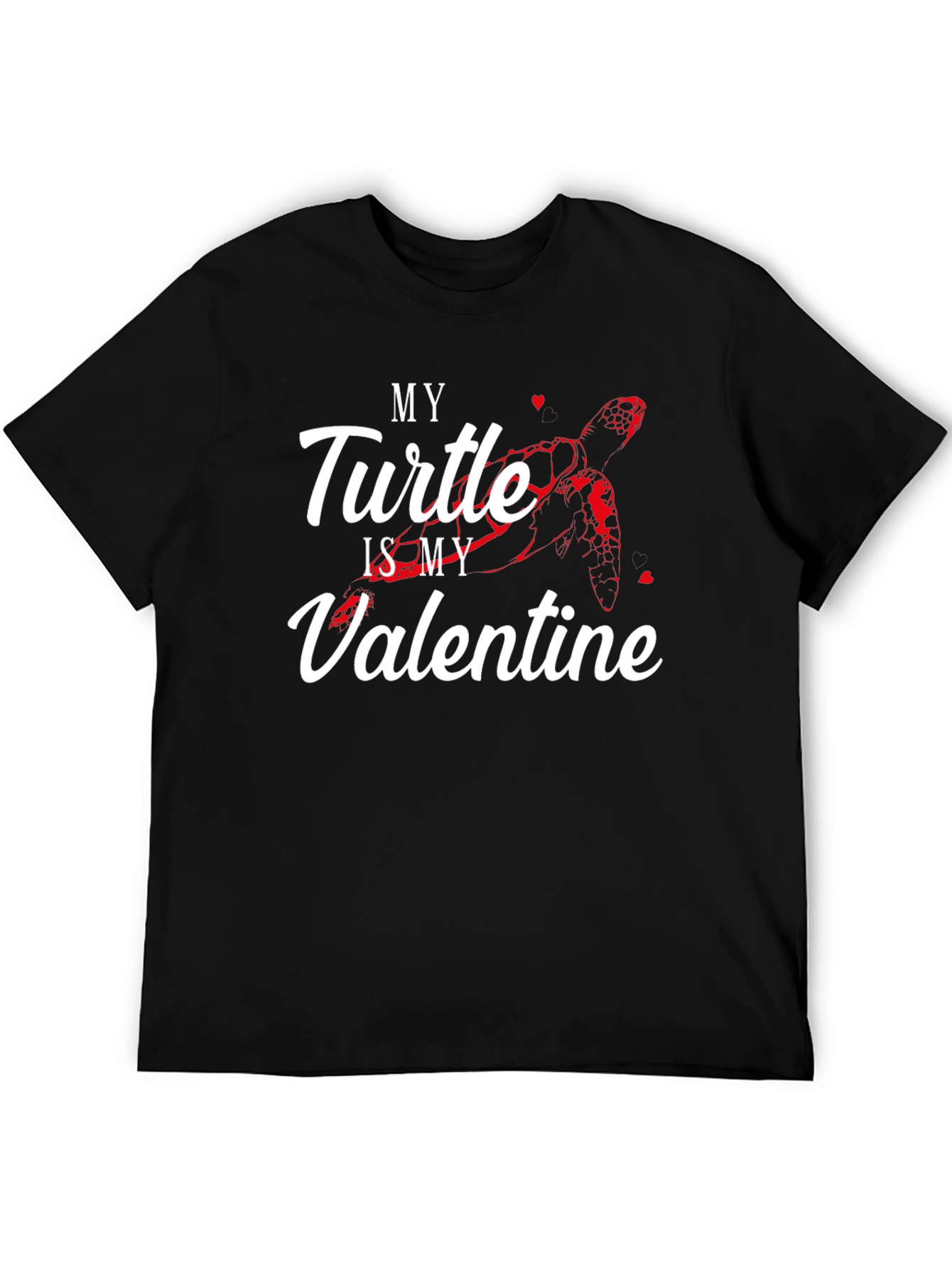 Black My Turtle is My Valentine T-Shirt view 5