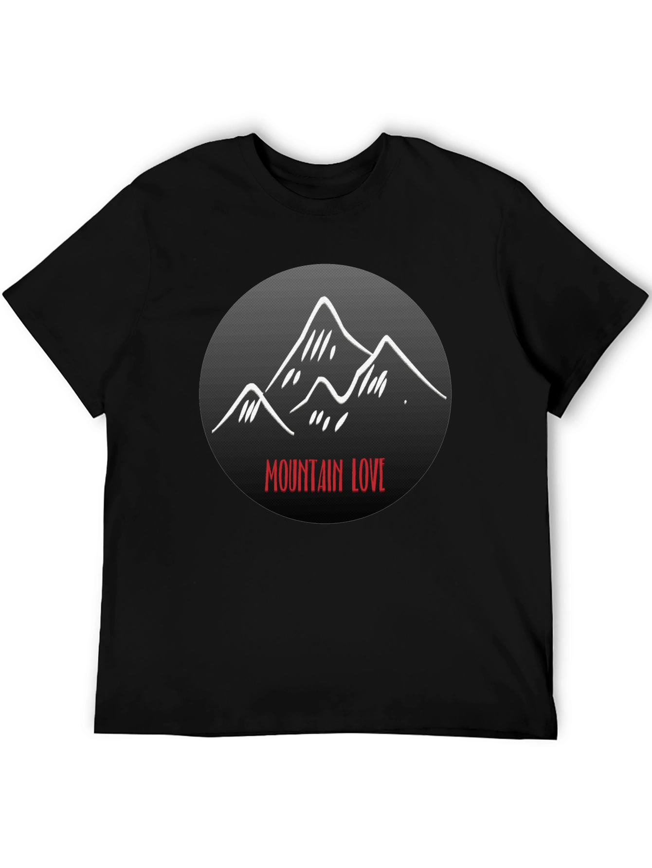 Black Mountain Love Graphic Tee - Black Unisex T-Shirt view 5