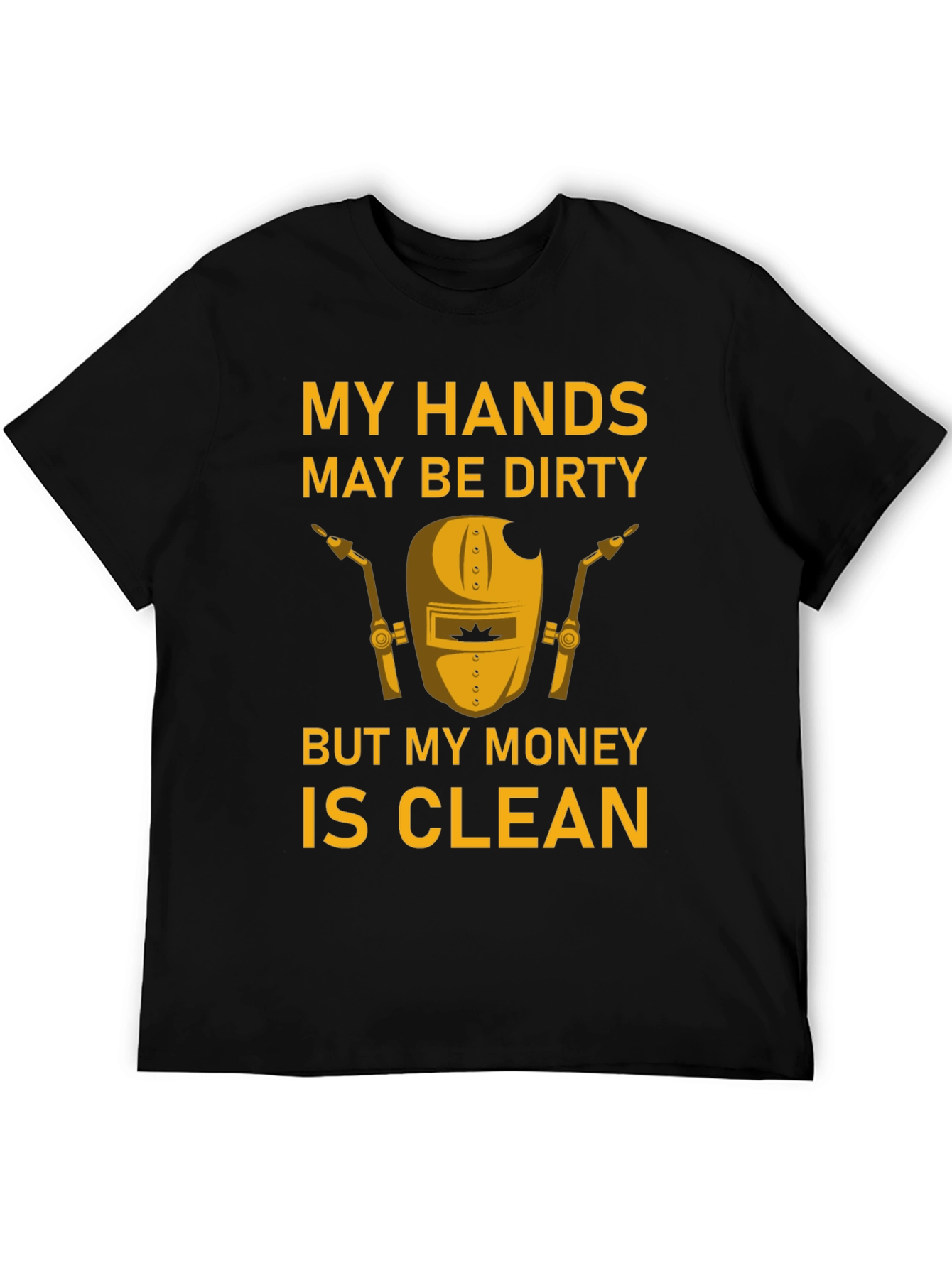 Black Dirty Hands Clean Money Welder T-Shirt view 5