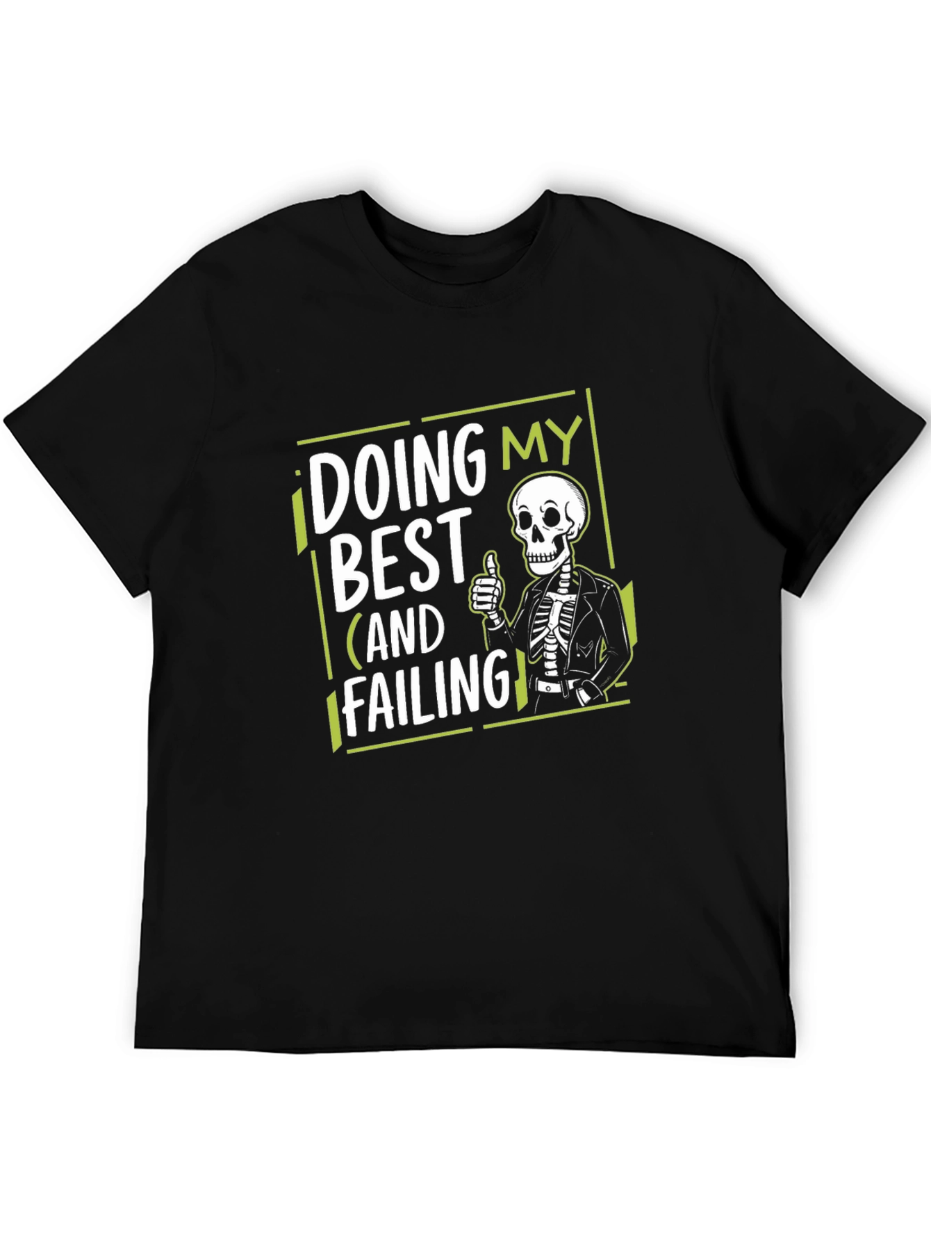 Black Doing My Best Skeleton Graphic Tee view 5