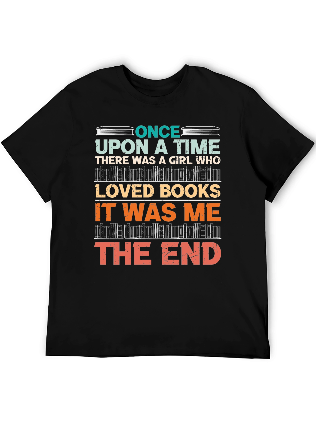Black Book Lover T-Shirt - Once Upon a Time Girl Who Loved Books view 5