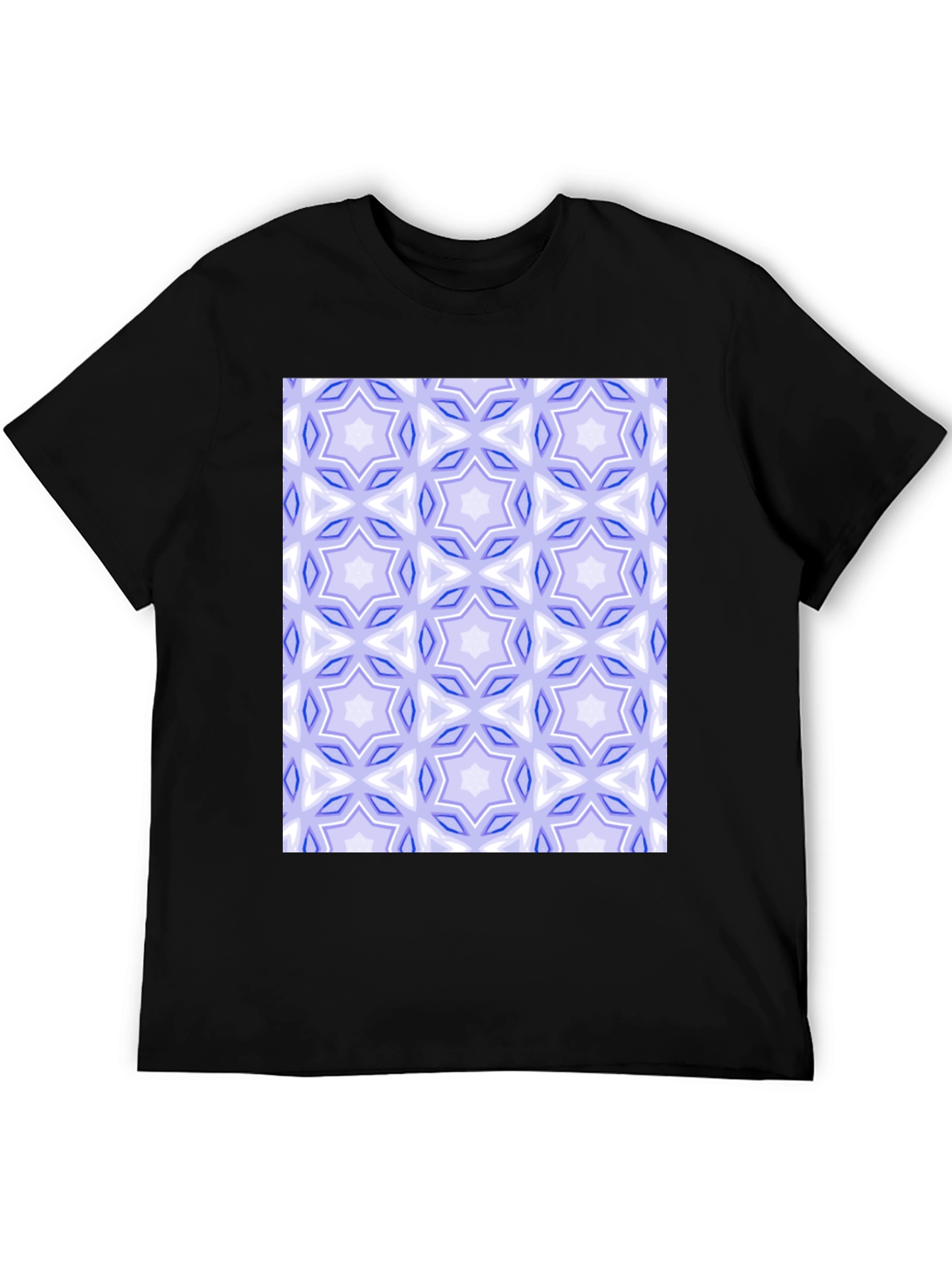 Black Geometric Star Pattern Tee view 5