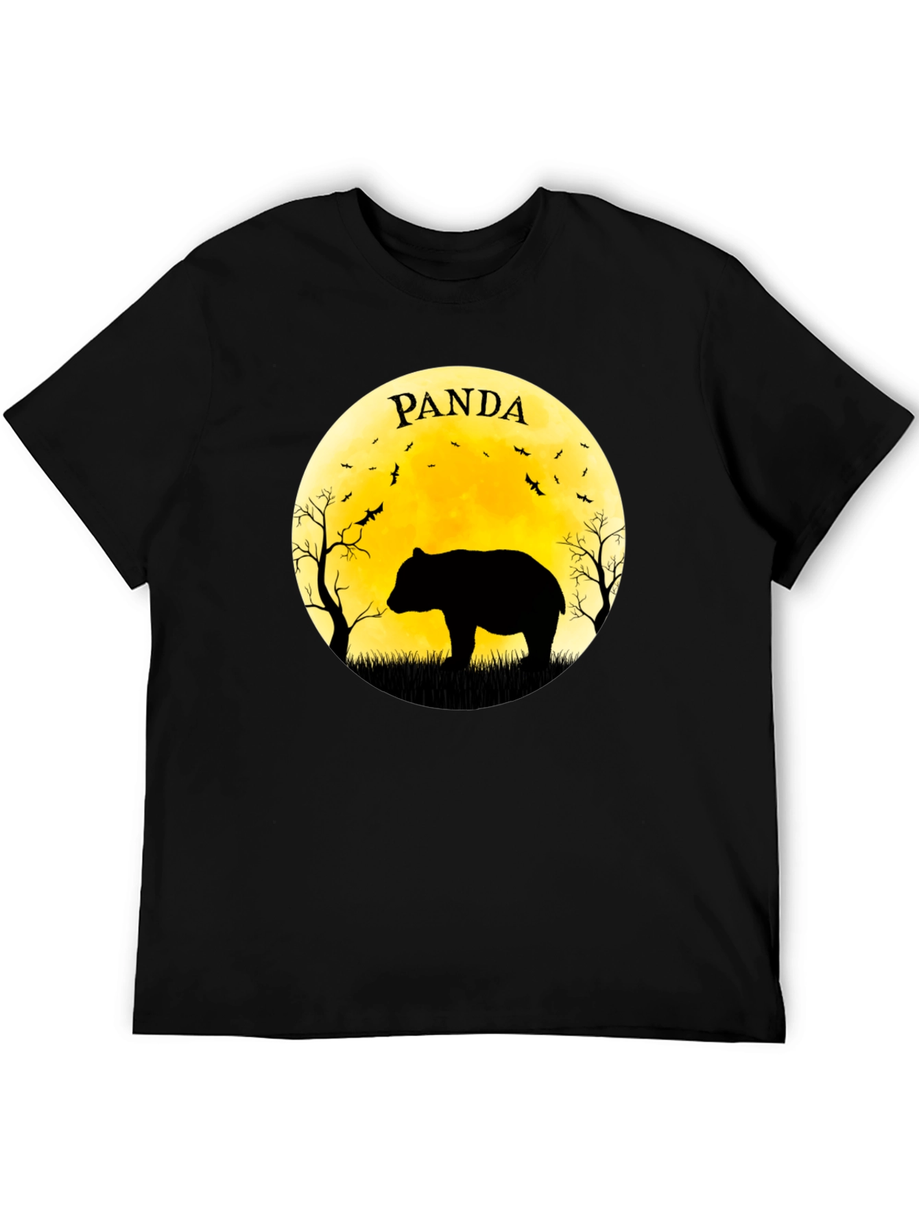 Black PANDA Silhouette Tee - Unique Graphic T-Shirt view 5