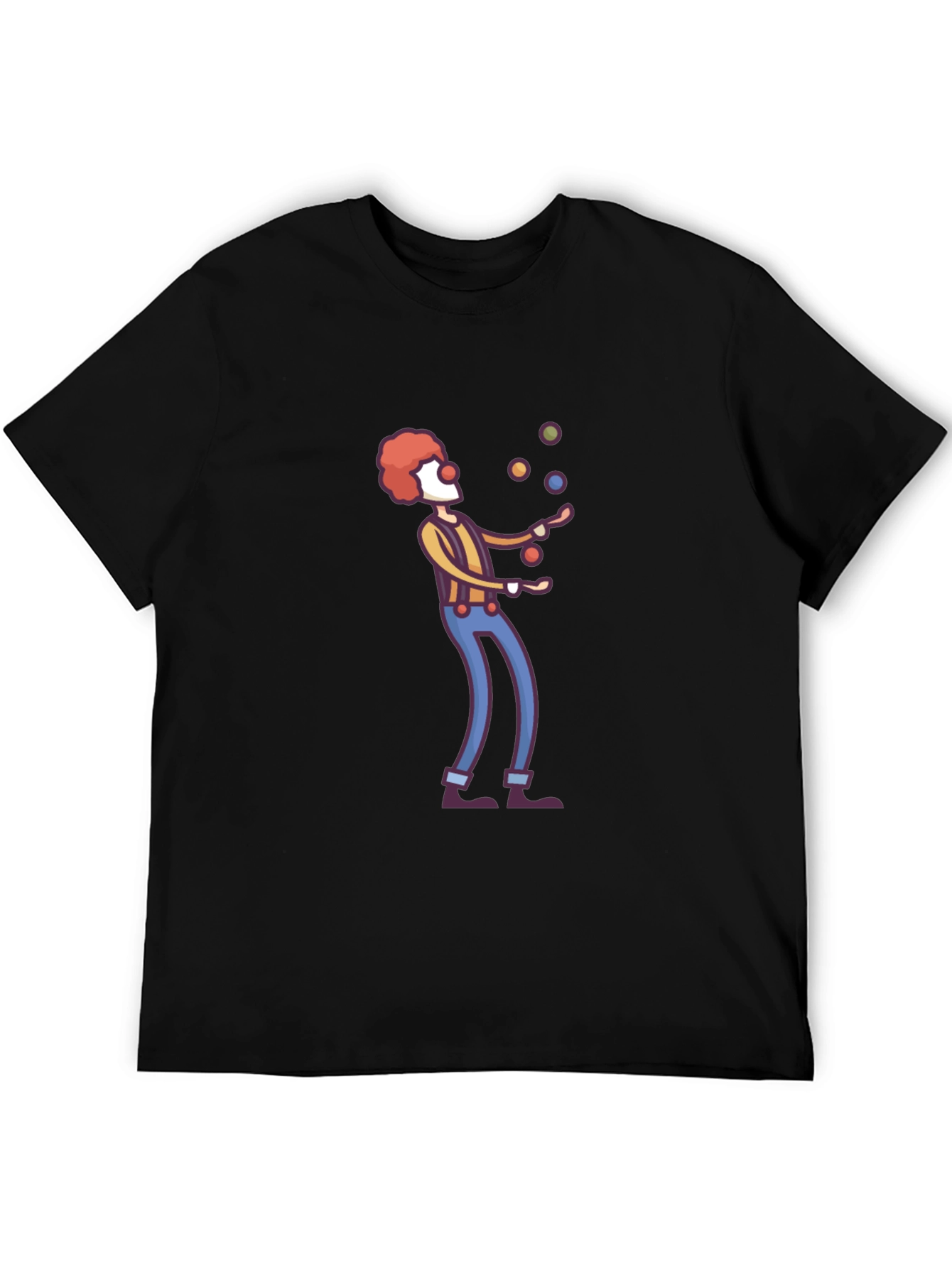 Black Clown Juggling T-Shirt - Funny Graphic Tee view 5