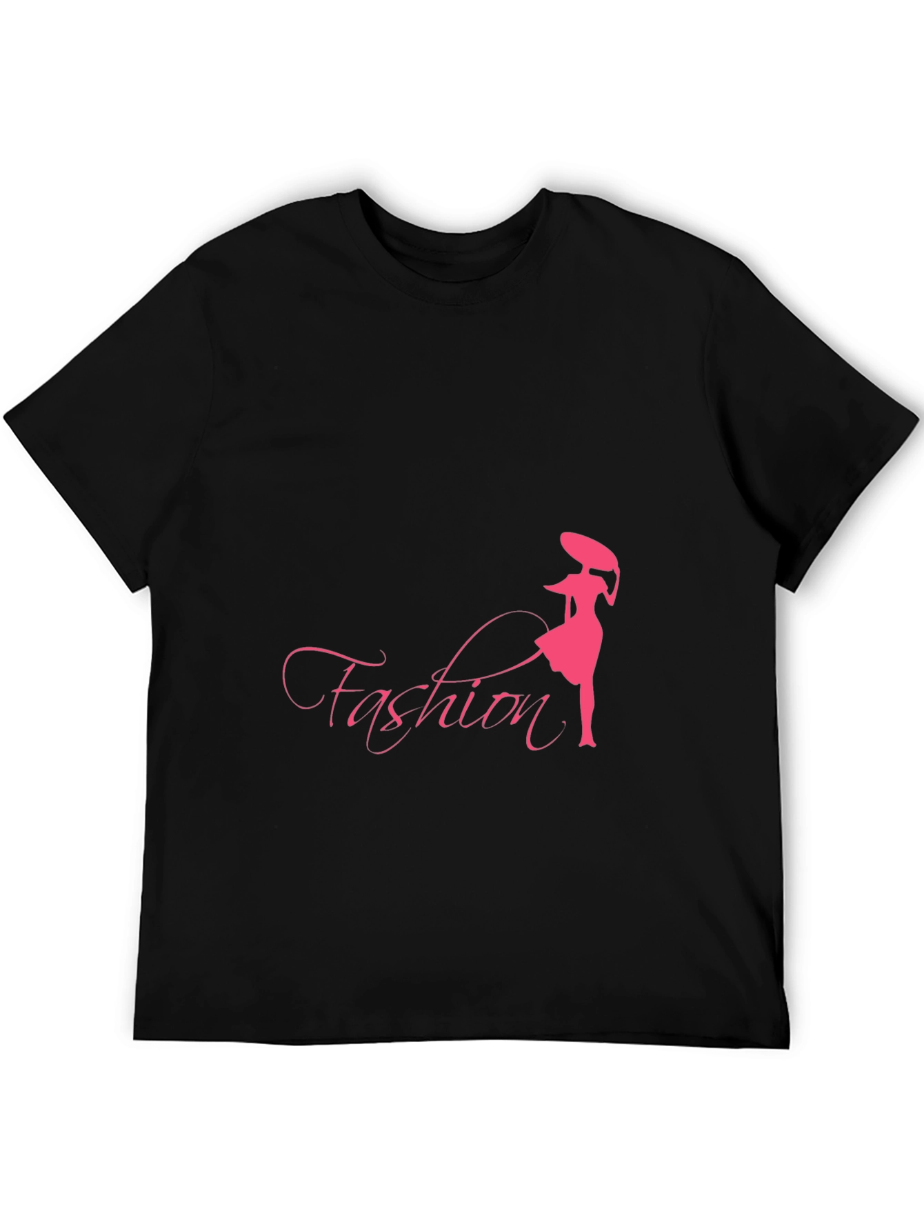 Black Fashion Graphic Tee - Stylish Black T-Shirt view 5