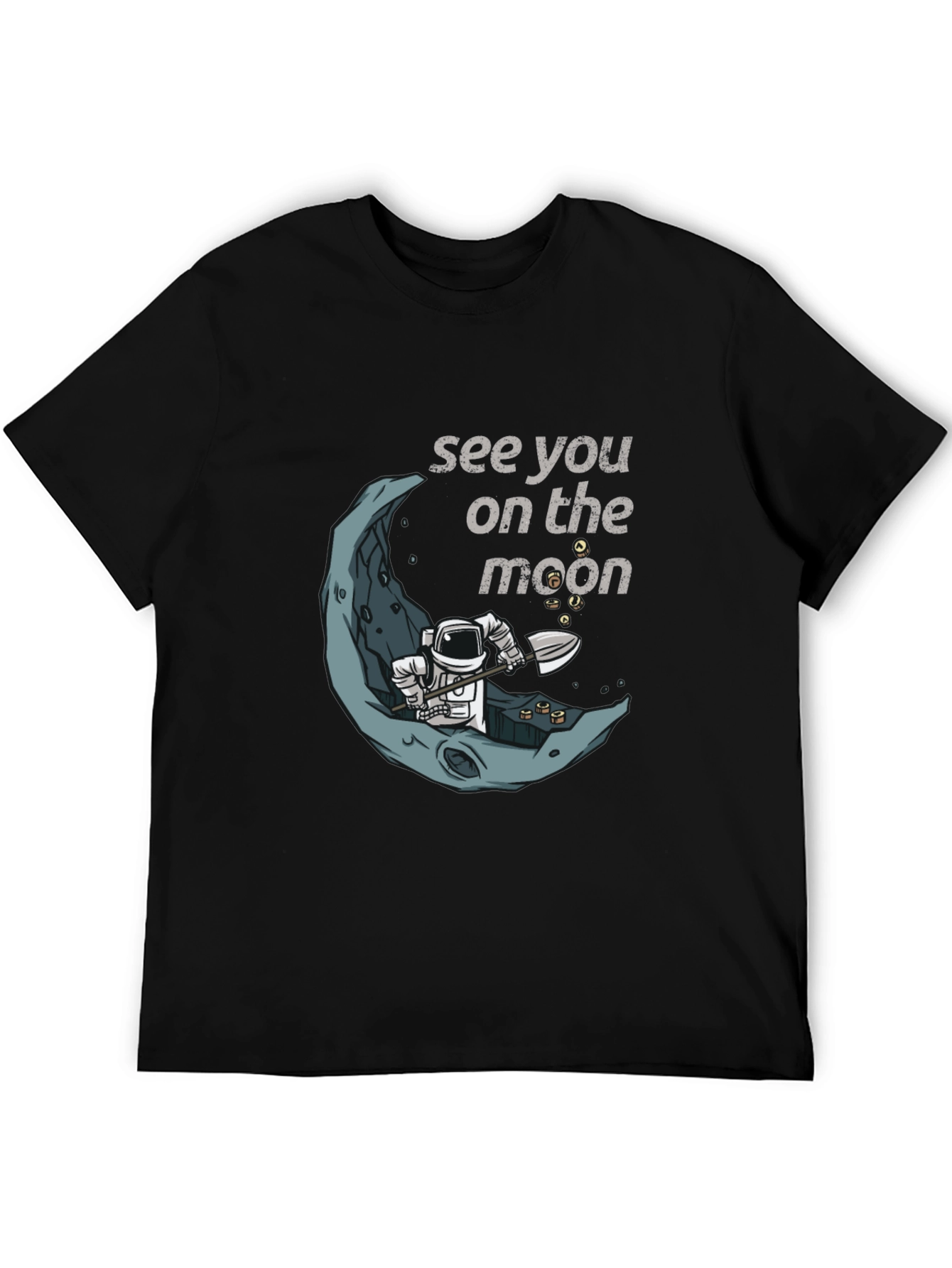 Black See You On The Moon T-Shirt, Spaceman Graphic Tee view 5