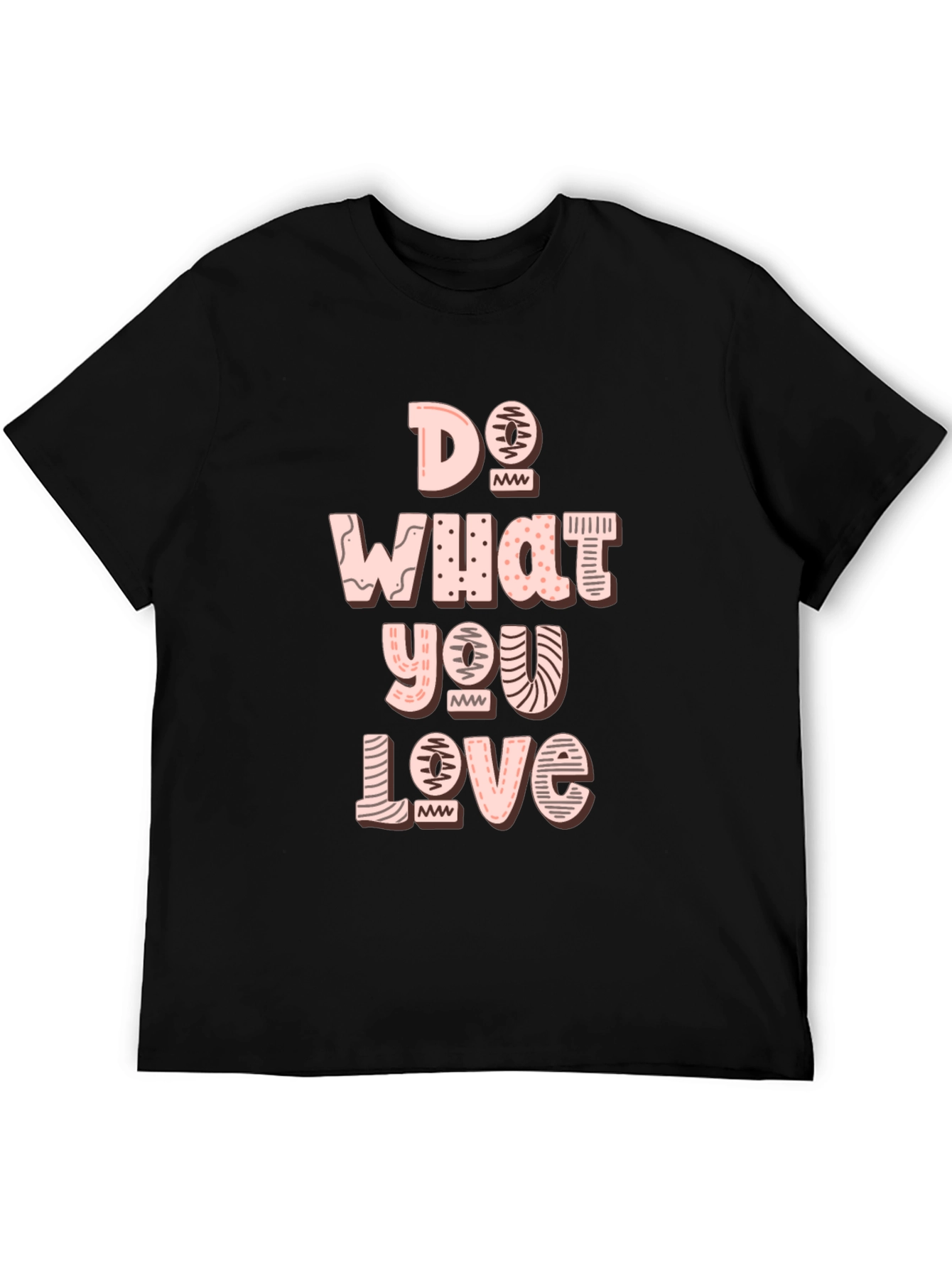 Black Do What You Love Graphic Tee - Black Cotton Casual T-Shirt view 5