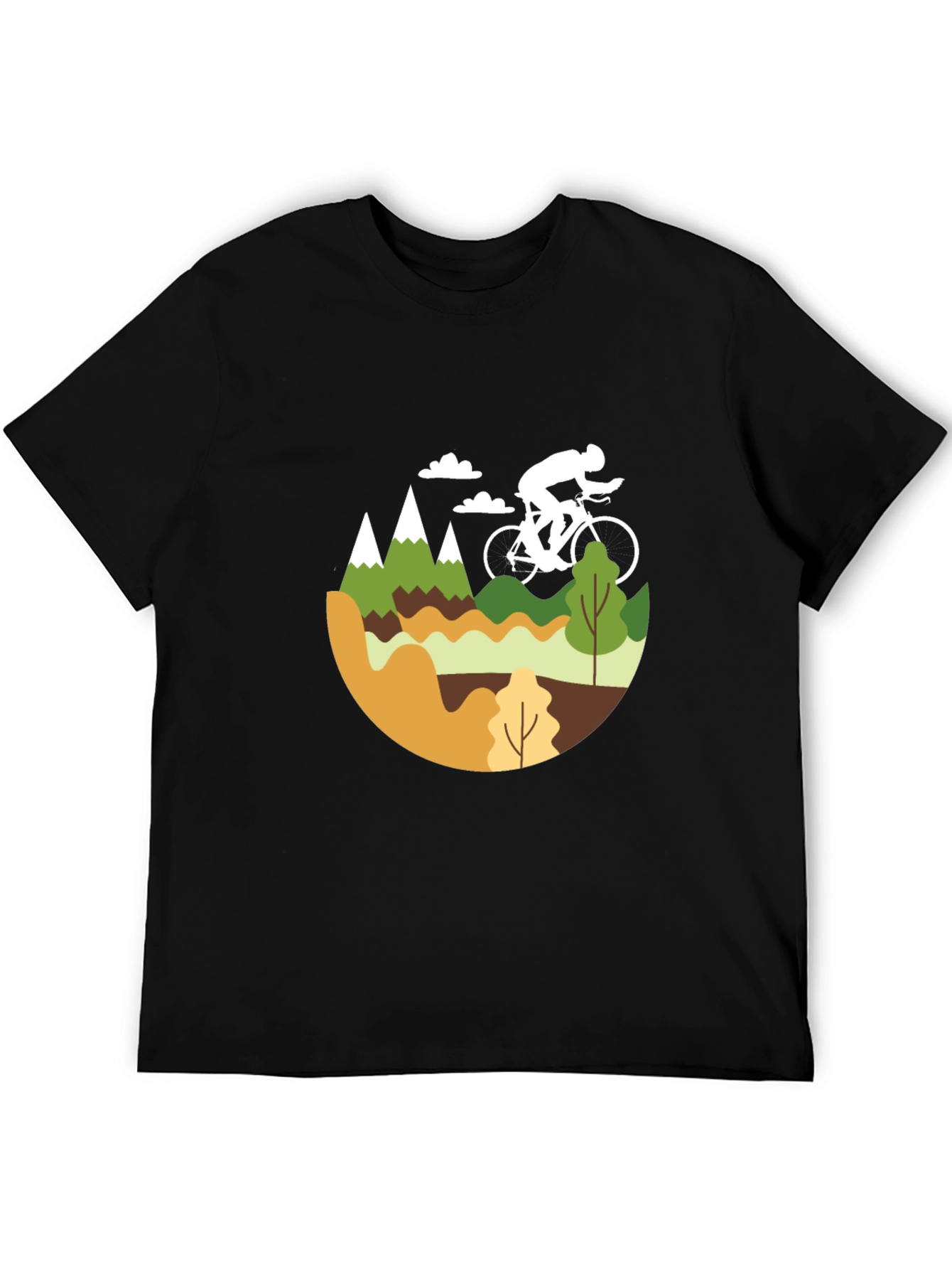 Black Mountain Biking Graphic Tee - Black Cotton Blend view 5
