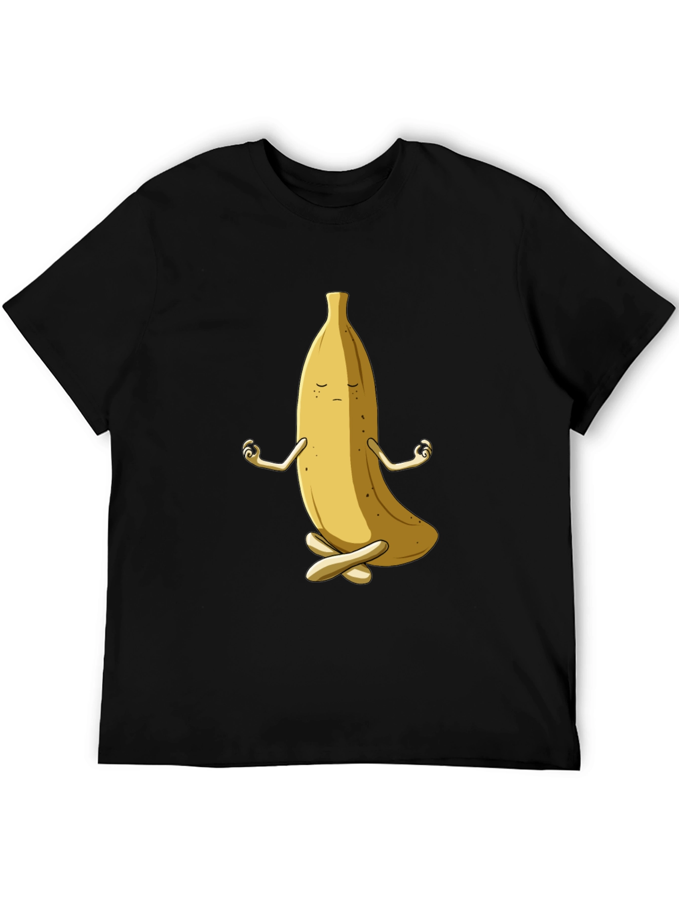 Black Zen Banana T-Shirt - Funny Meditating Fruit Tee view 5