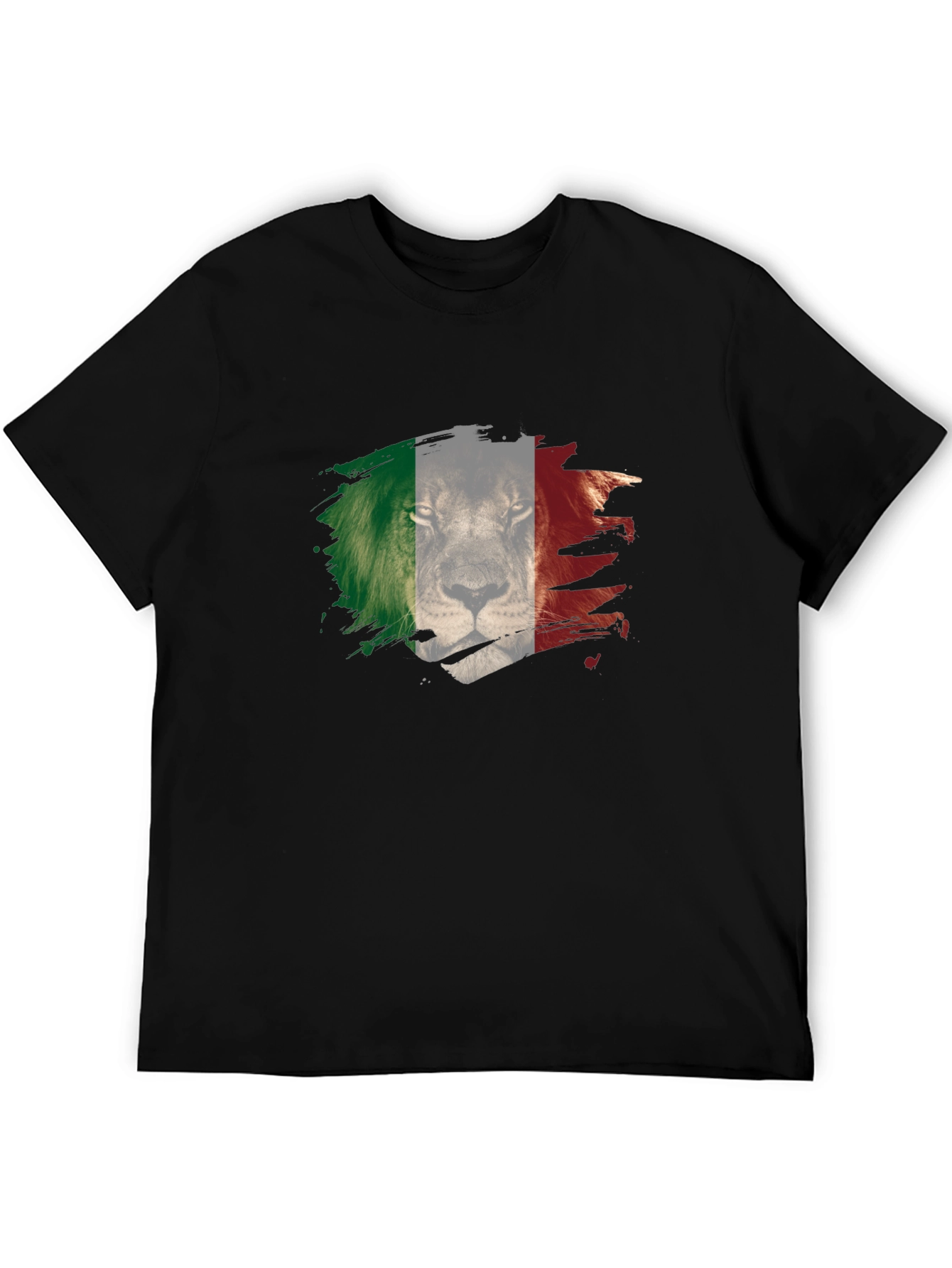 Black Lion Italy Flag Men's T-Shirt view 5