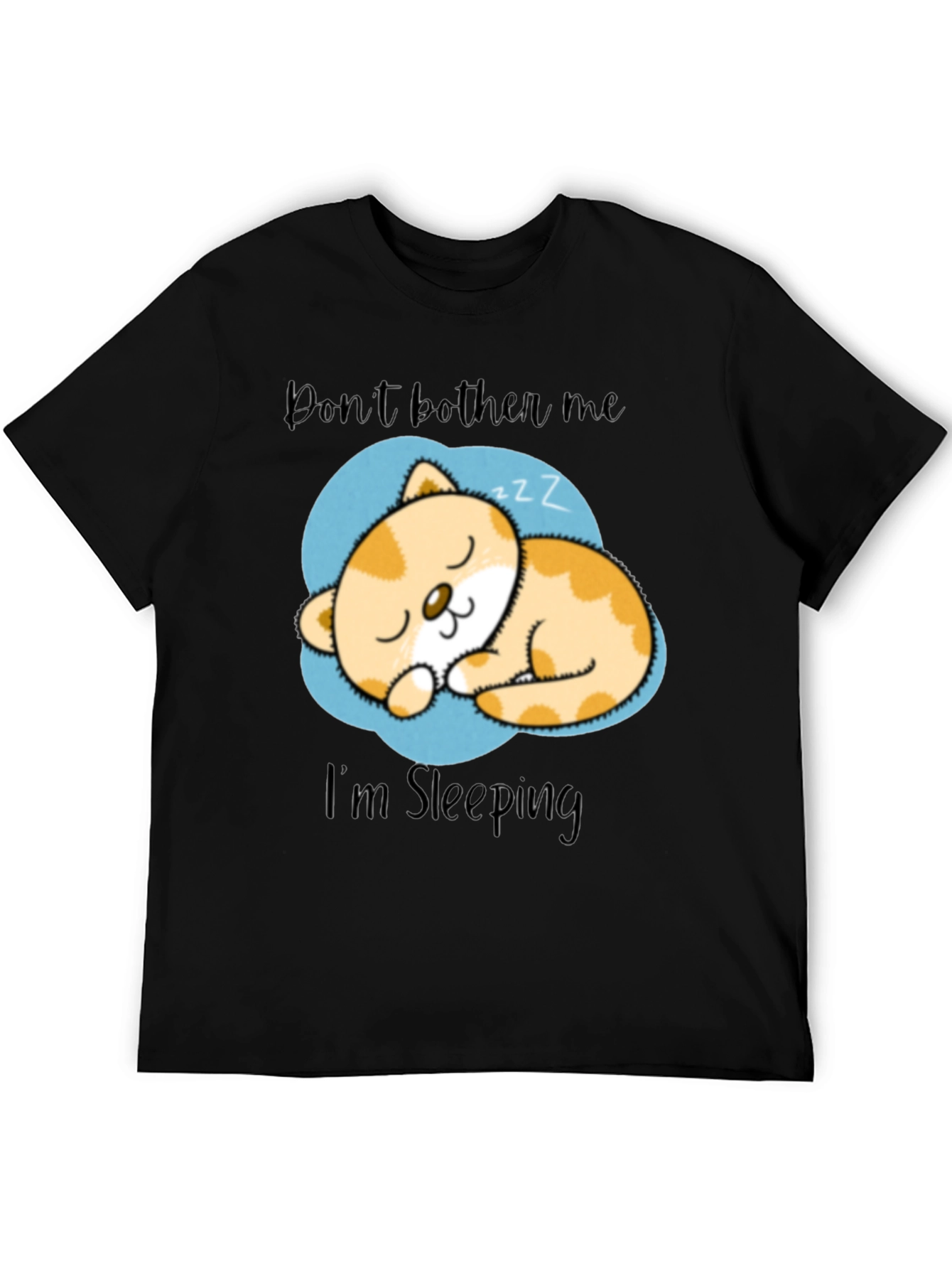 Black Don't Bother Me I'm Sleeping Cat Graphic T-Shirt view 5